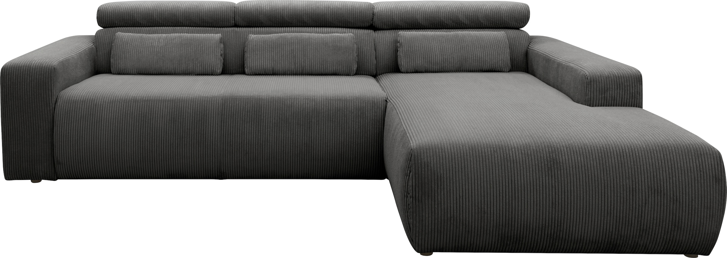 DOMO collection Ecksofa »Brandon große Ausführung B/T/H: 289/177/80 cm, auch in Leder und Cord«, mit Kopfteilverstellung, wahlweise Sitztiefenverstellung, L-Form