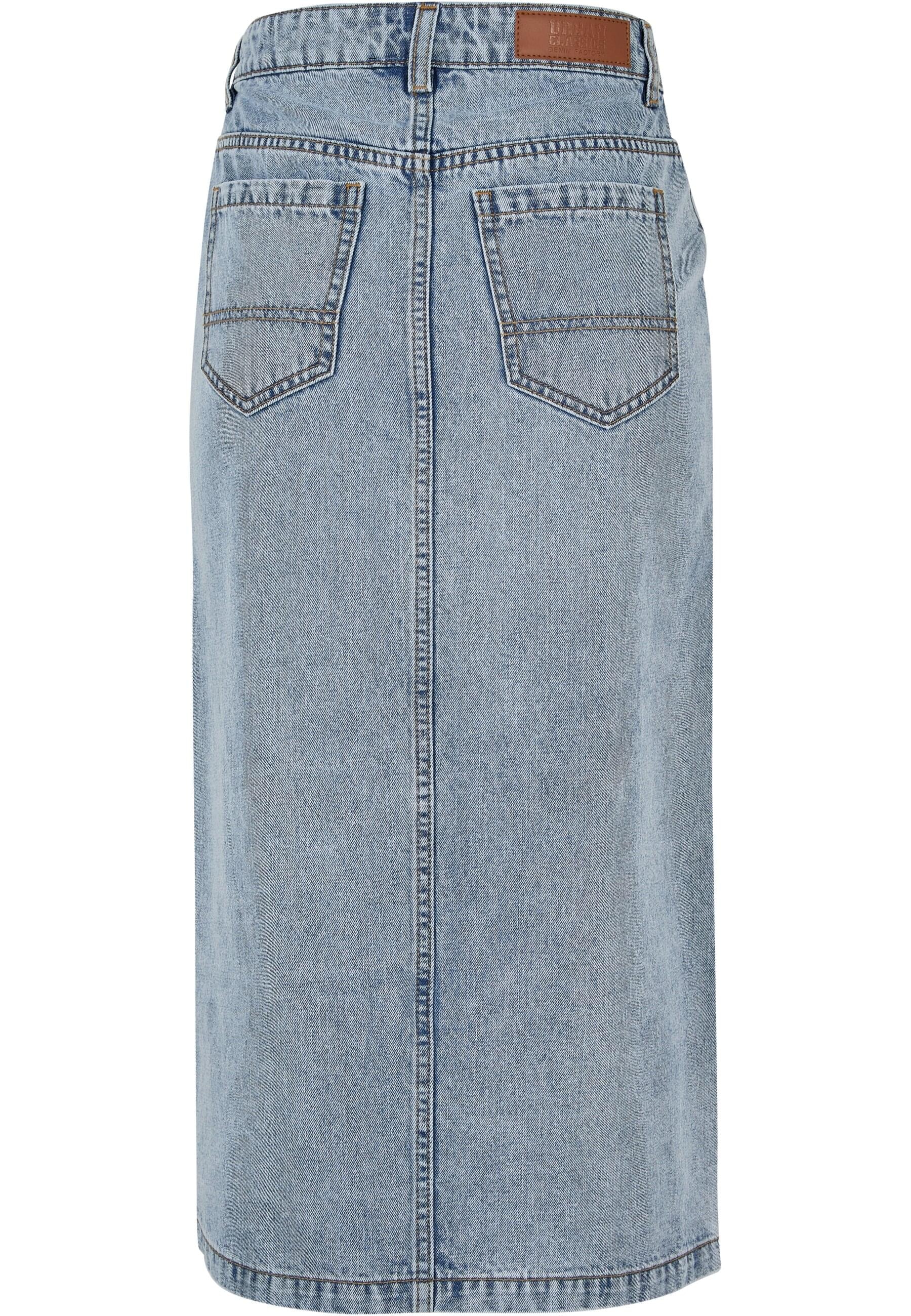 URBAN CLASSICS Jerseyrock »Urban Classics Damen Ladies Midi Denim Skirt«, (1 tlg.)