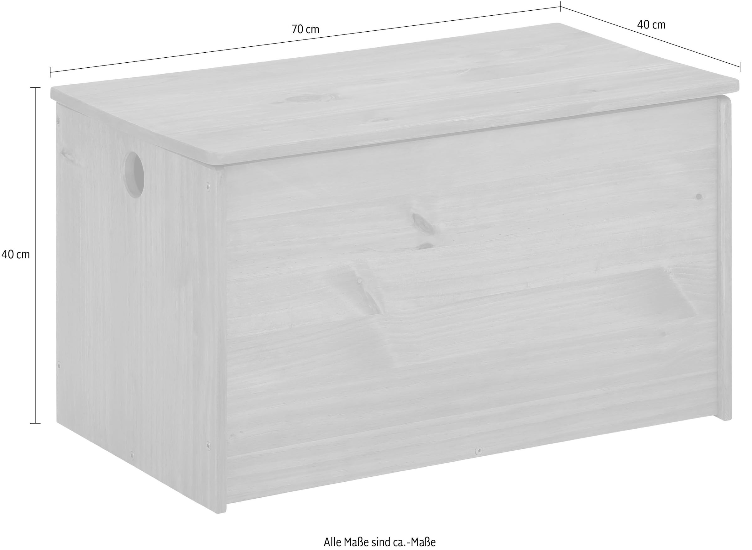 Lüttenhütt Truhe »Alpi«, (1 St.), Kiefernholz, in verschiedenen Farbvarianten erhältlich, Höhe 43 cm