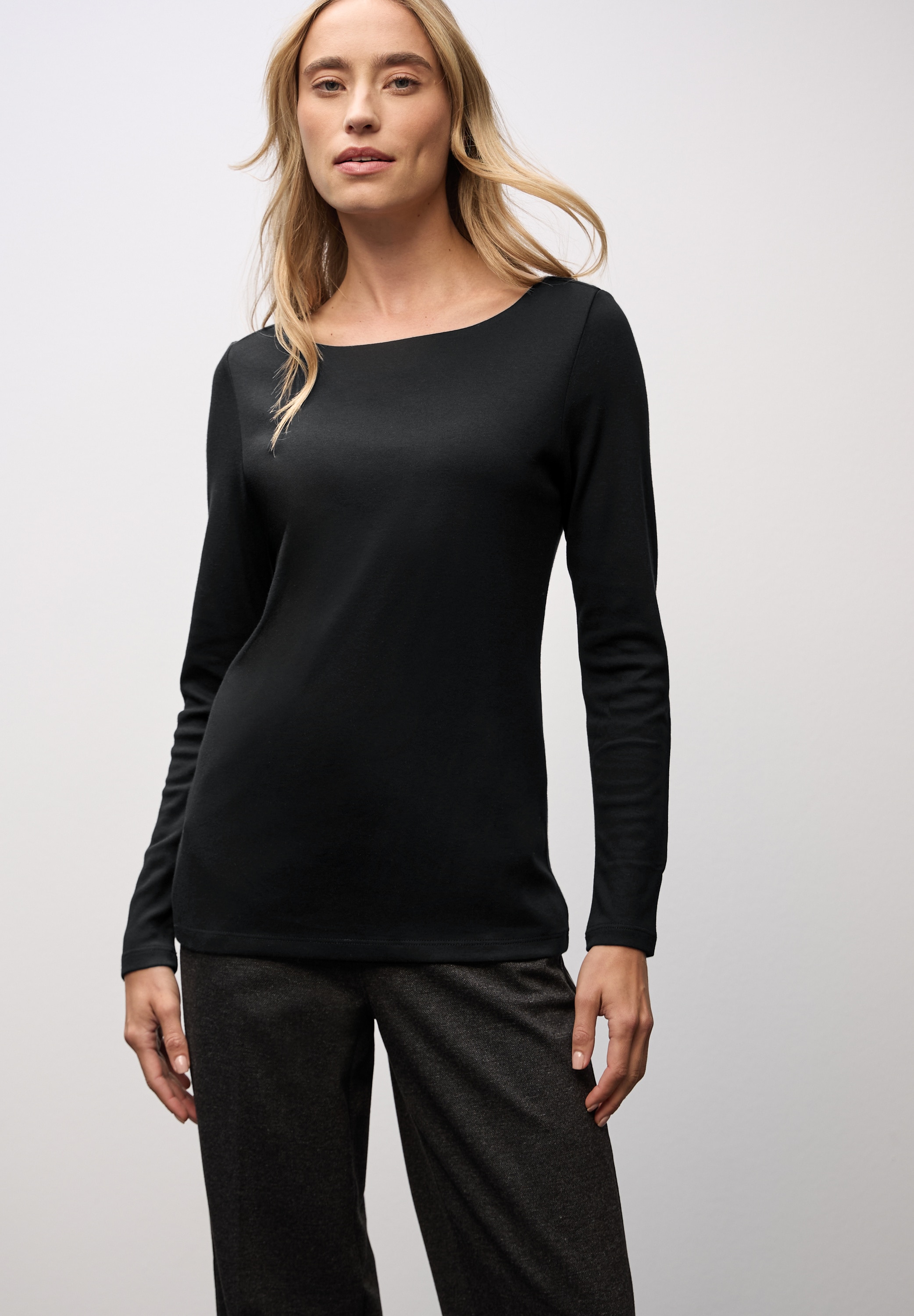 STREET ONE Langarmshirt "Style Lanea" mit U-Boot Ausschnitt günstig online kaufen