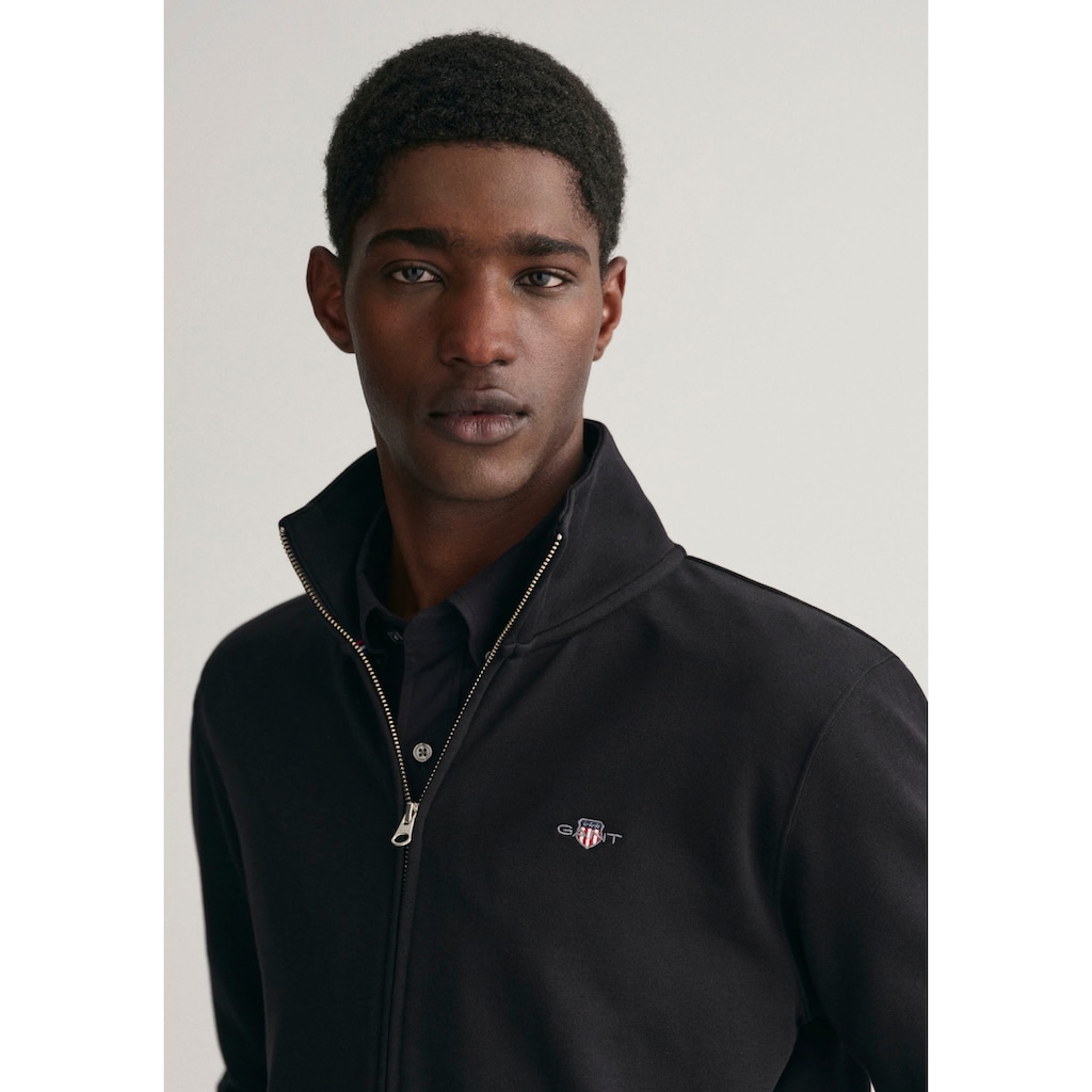 Gant Sweatjacke »REG SHIELD FULL ZIP SWEAT«, mit Logostickerei auf der Brust