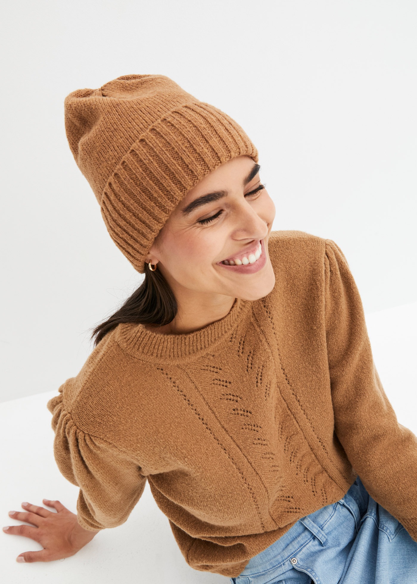 bonprix Strickmütze "Mütze" aus Polyester und Polyacryl, mit Elasthan-Antei günstig online kaufen