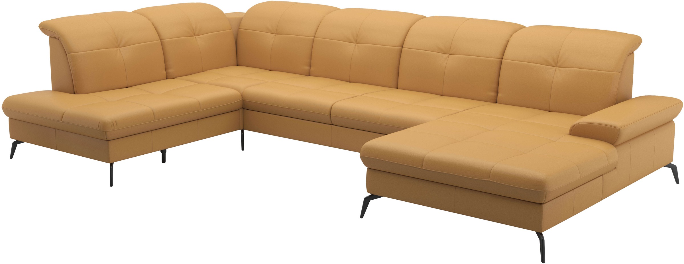 sit&more Wohnlandschaft »Amica, U-Form, inkl. Sitztiefenverstellung und Armteilverstellung«, wahlweise mit Kopfteilverstellung, Bettfunktion und Bettkasten