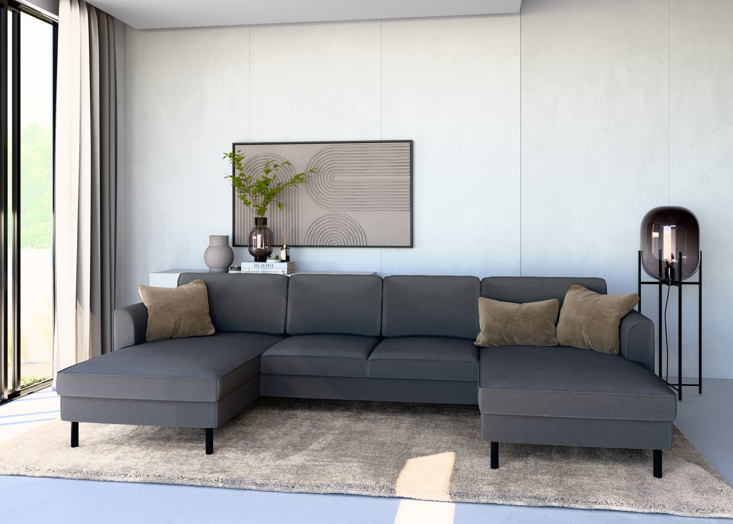 Home affaire Wohnlandschaft "Booster II, whlw. mit Schlaffunktion & Bettkas günstig online kaufen