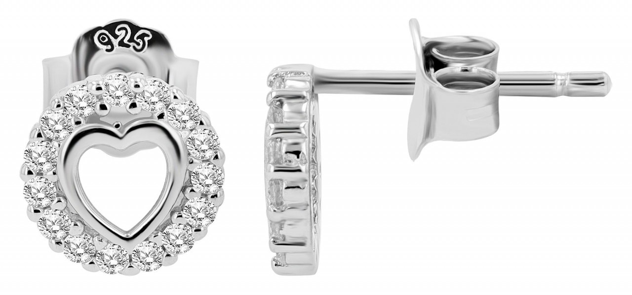 Adelia´s Paar Ohrhänger »Damen Ohrstecker aus 925 Sterling Silber mit Herz - - Ø 5 mm«
