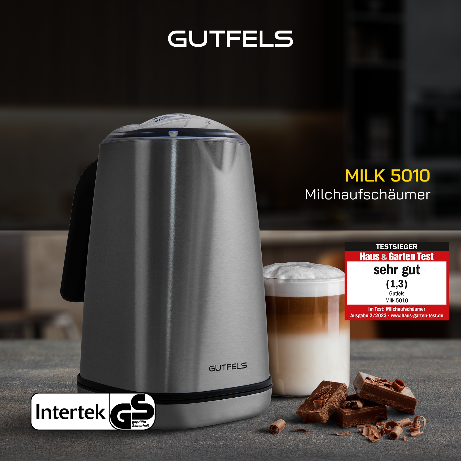Gutfels Milchaufschäumer »MILK 5010«, 500 W, 350 ml Edelstahlbehälter