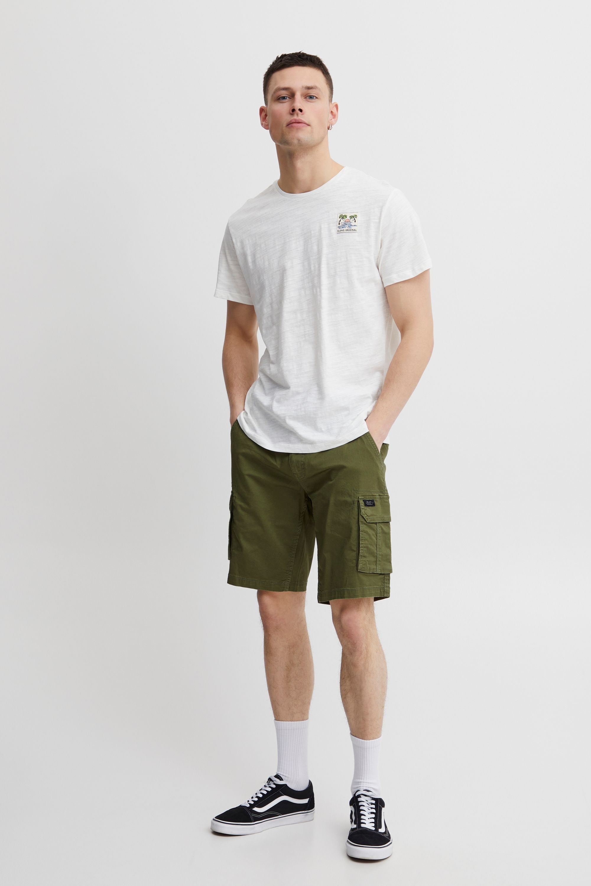 Cargoshorts BLEND "Cargoshorts BHShorts", Herren, Gr. S, N-Gr, grün (cypress), Obermaterial: 97% Baumwolle CO. 3% Elasthan EL., Hosen 5