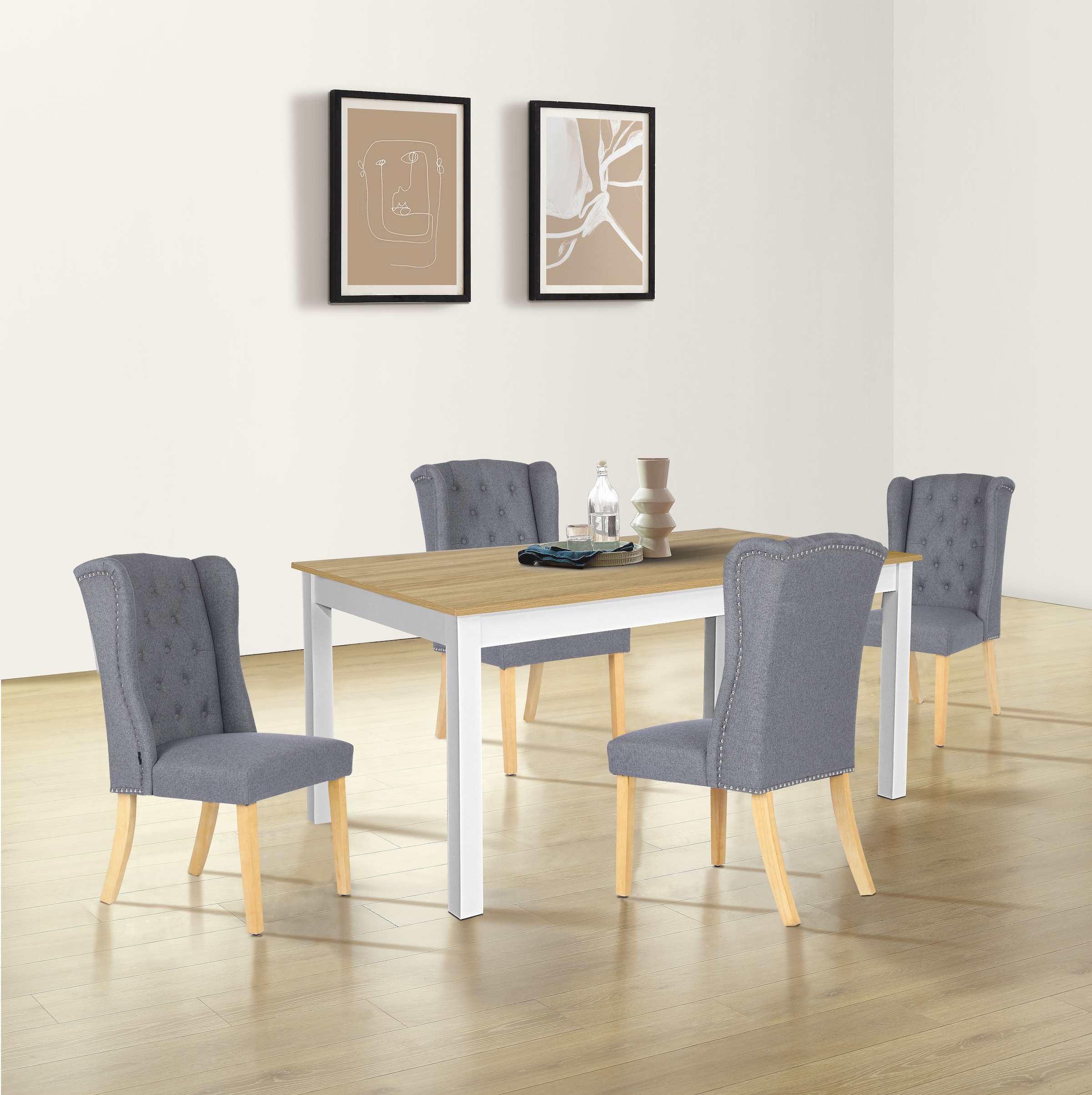 Home affaire Esszimmerstuhl "Liao, 2er-Set", (Set), pflegeleichter Webstoff günstig online kaufen