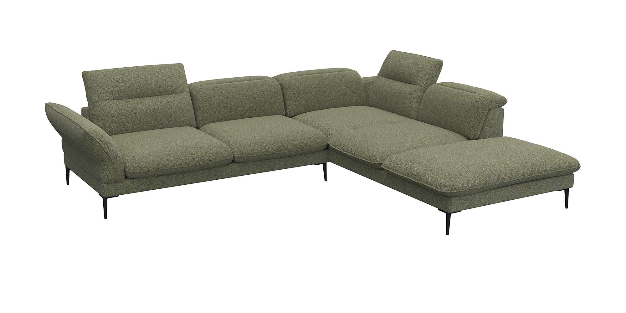 Thumbnail - FLEXLUX Ecksofa "Salino, Funktionssofa mit Ottomane, Relaxsofa, Ecksofa", Sofa mit Arm- und Kopfteil-Verstellungen, Kalt...