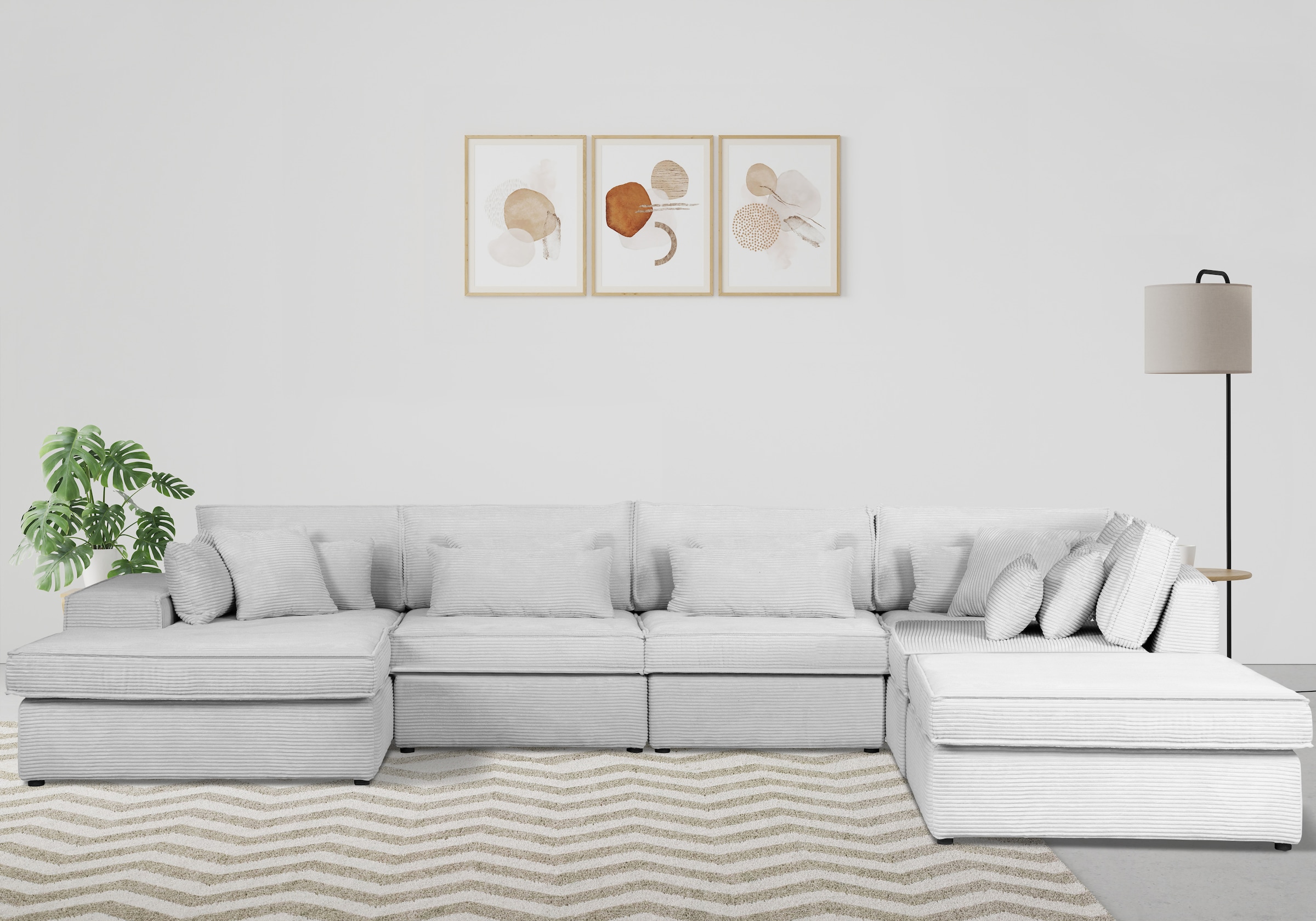 OTTO home Wohnlandschaft "Florid U-Form" 6 Teile, bestehend aus Modulen, vi günstig online kaufen