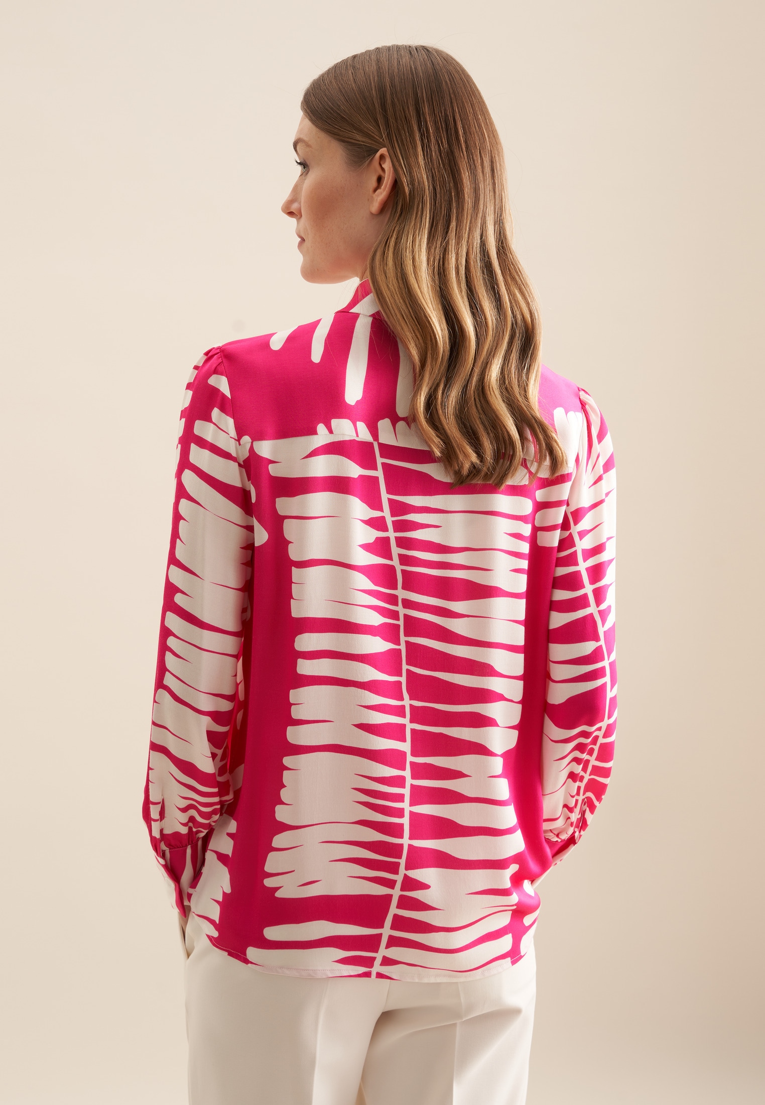 seidensticker Hemdbluse »Schwarze Rose«, Langarm Kragen Blätter