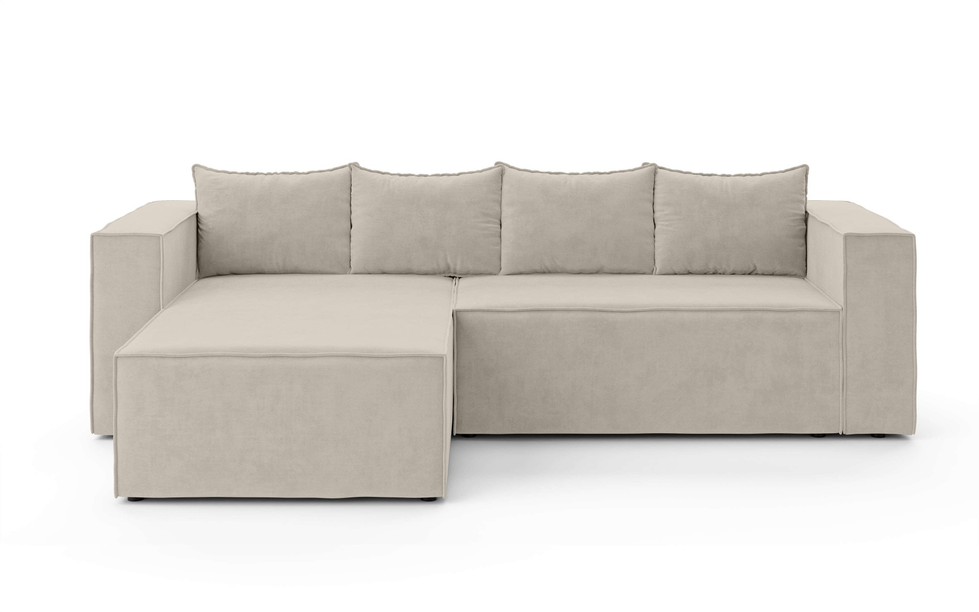 INOSIGN Ecksofa »LINCOLNVILLE mit Bettfunktion und Bettkasten, Maße B/H/T 244/76/150 cm«, L-Form mit Wellenunterfederung, Recamiere beidseitig montierbar