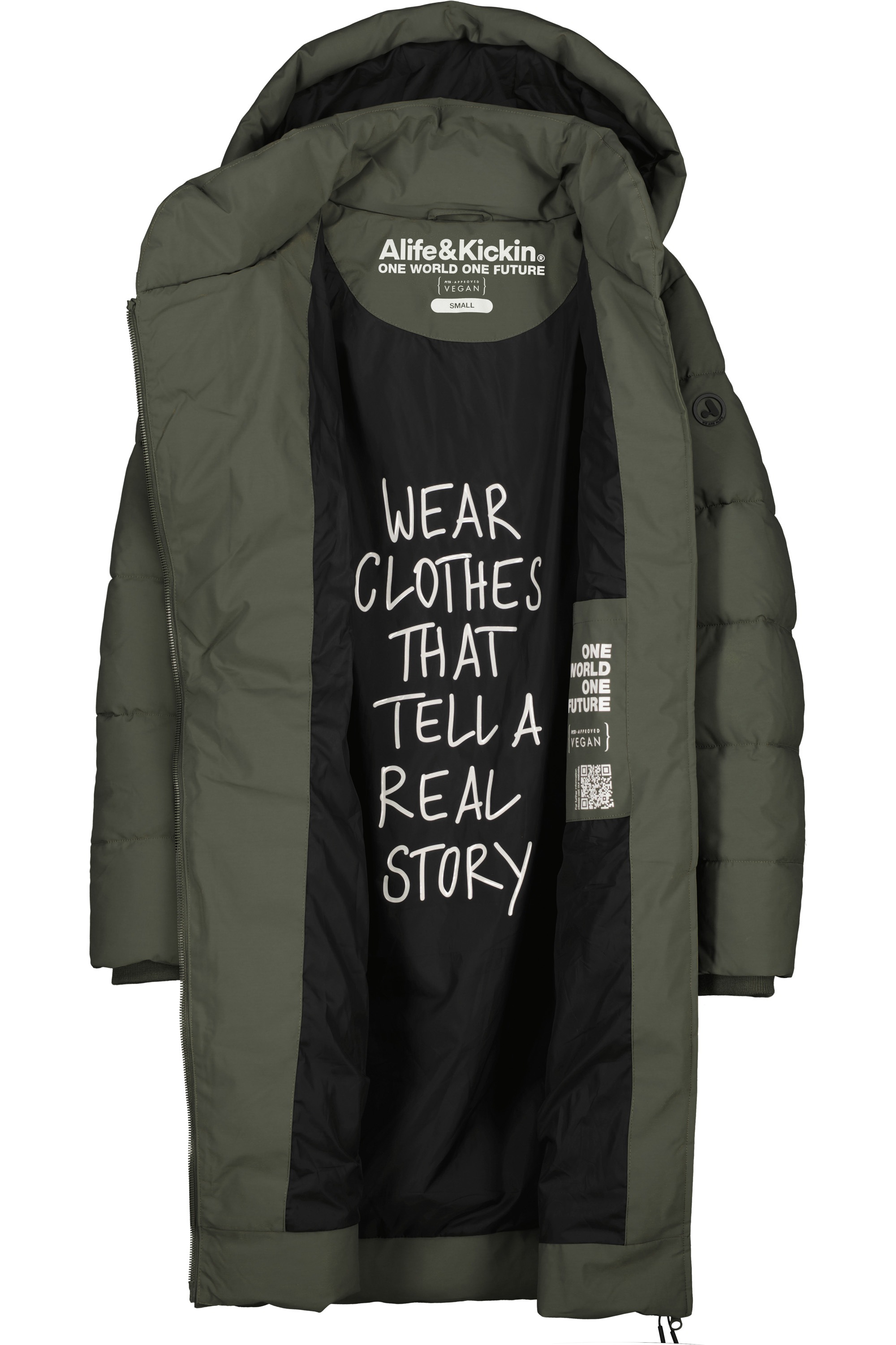 Alife & Kickin Winterjacke »Damen NimaAK A«, mit Kapuze, in Wickeloptik mit abnehmbarer Kapuze und gefütterten Fronttaschen