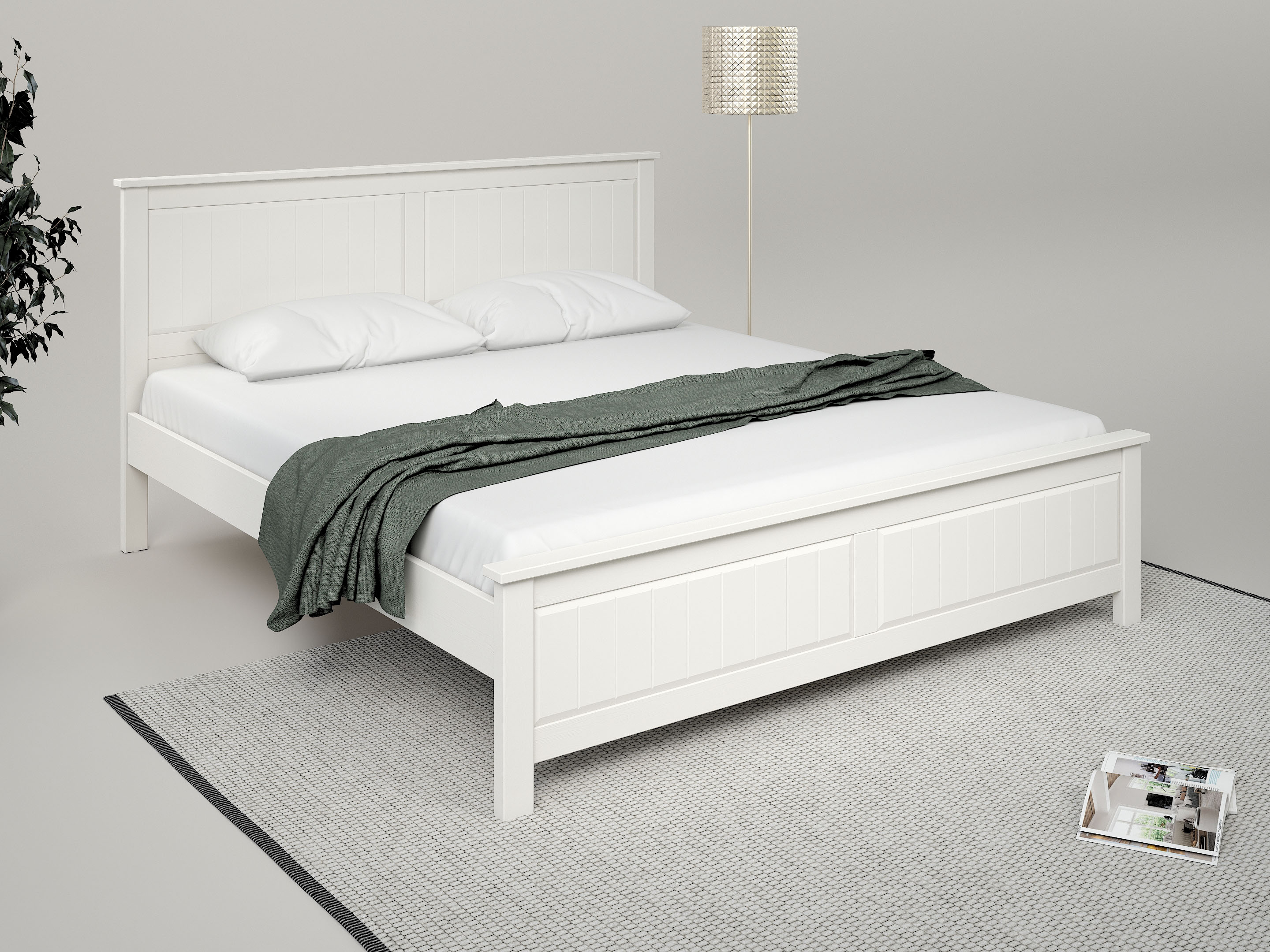 OTTO home "Northwood, Landhausstil, mit Lamellen und Kassetten, Made in EU" Liegefläche 180x200cm, inklusive Lattenrost, stilvolles Design, Schubkasten optional (748832)