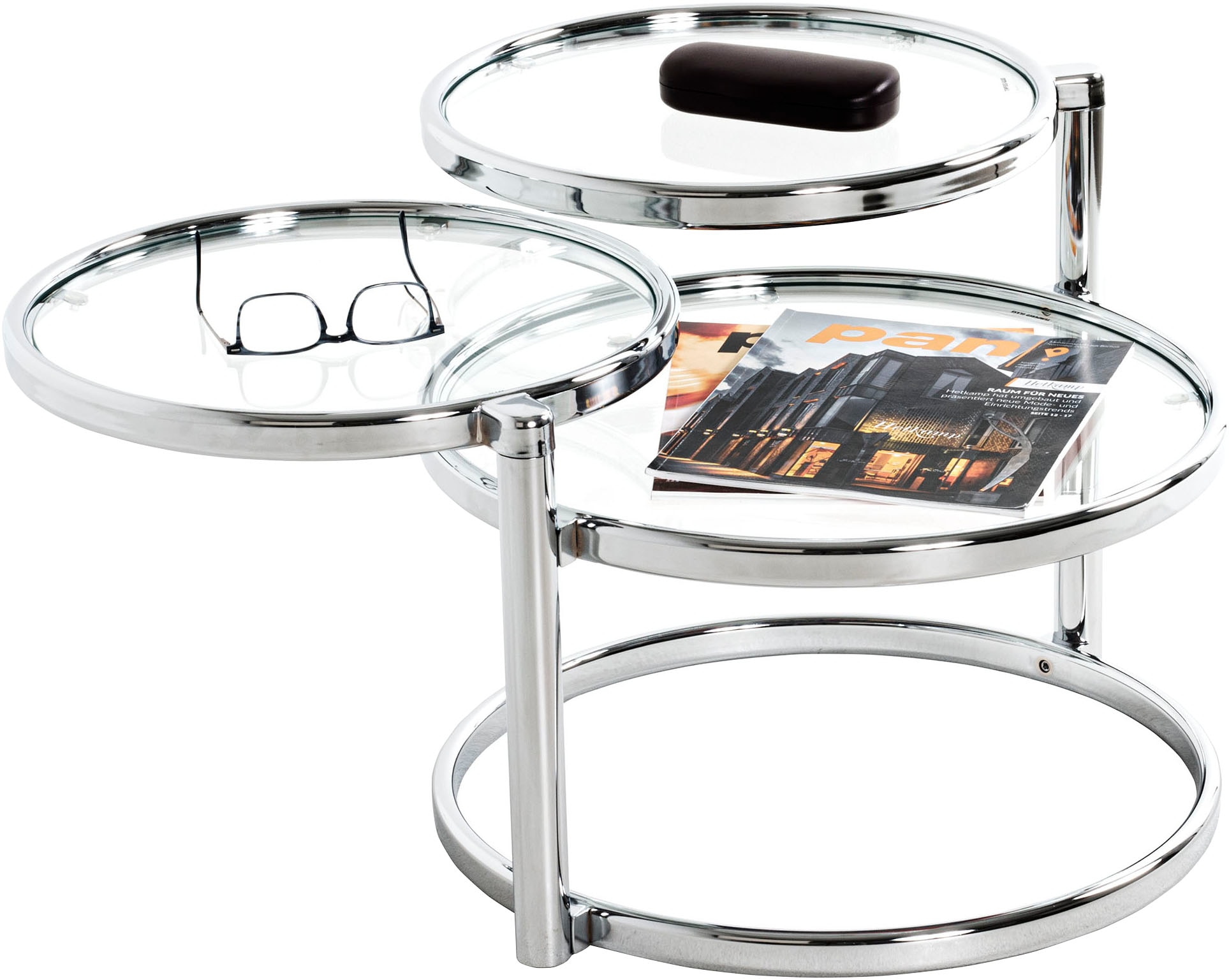 HAKU Couchtisch "Sofatisch, Wohnzimmertisch" 1 Stk. tlg. rund - aus Metall Silber - Ø/H / cm