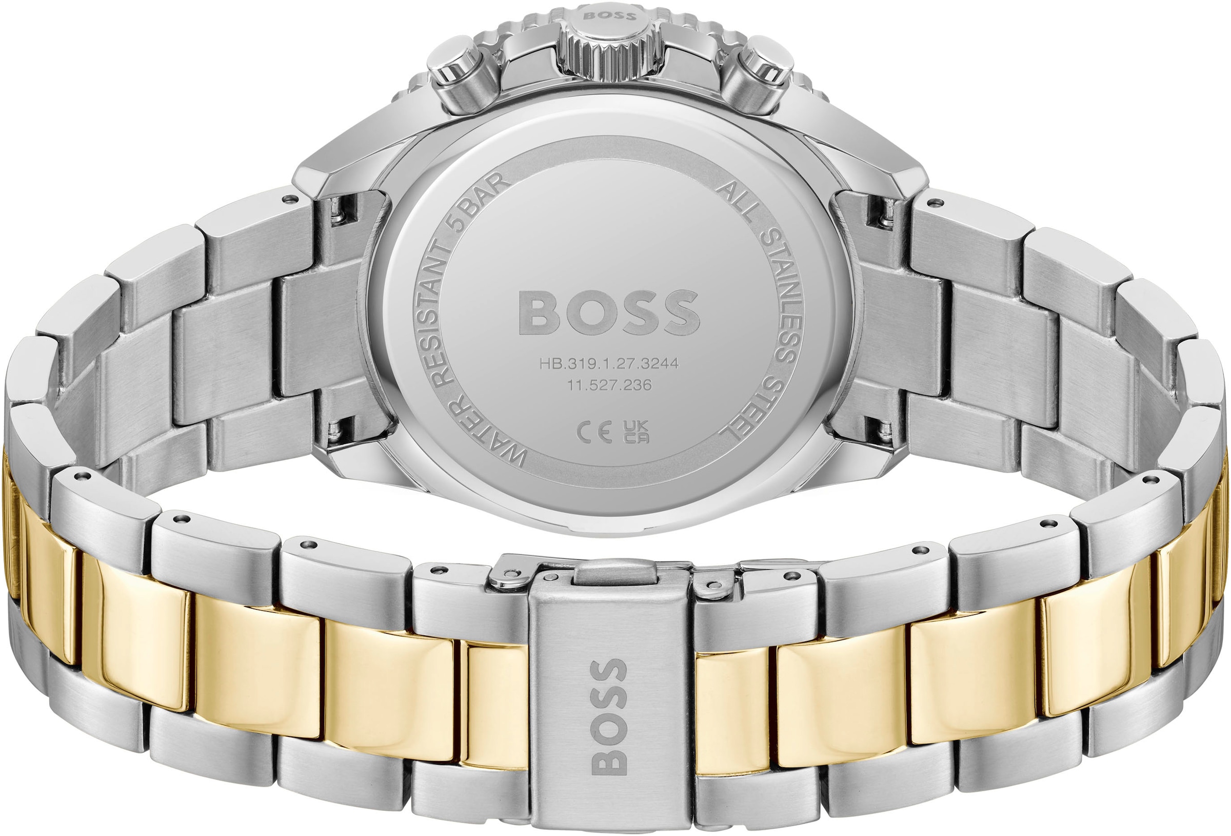 BOSS Multifunktionsuhr »RUNNER FOR HER«, Quarzuhr, Damenuhr, Armbanduhr, Datum, Edelstahlarmband
