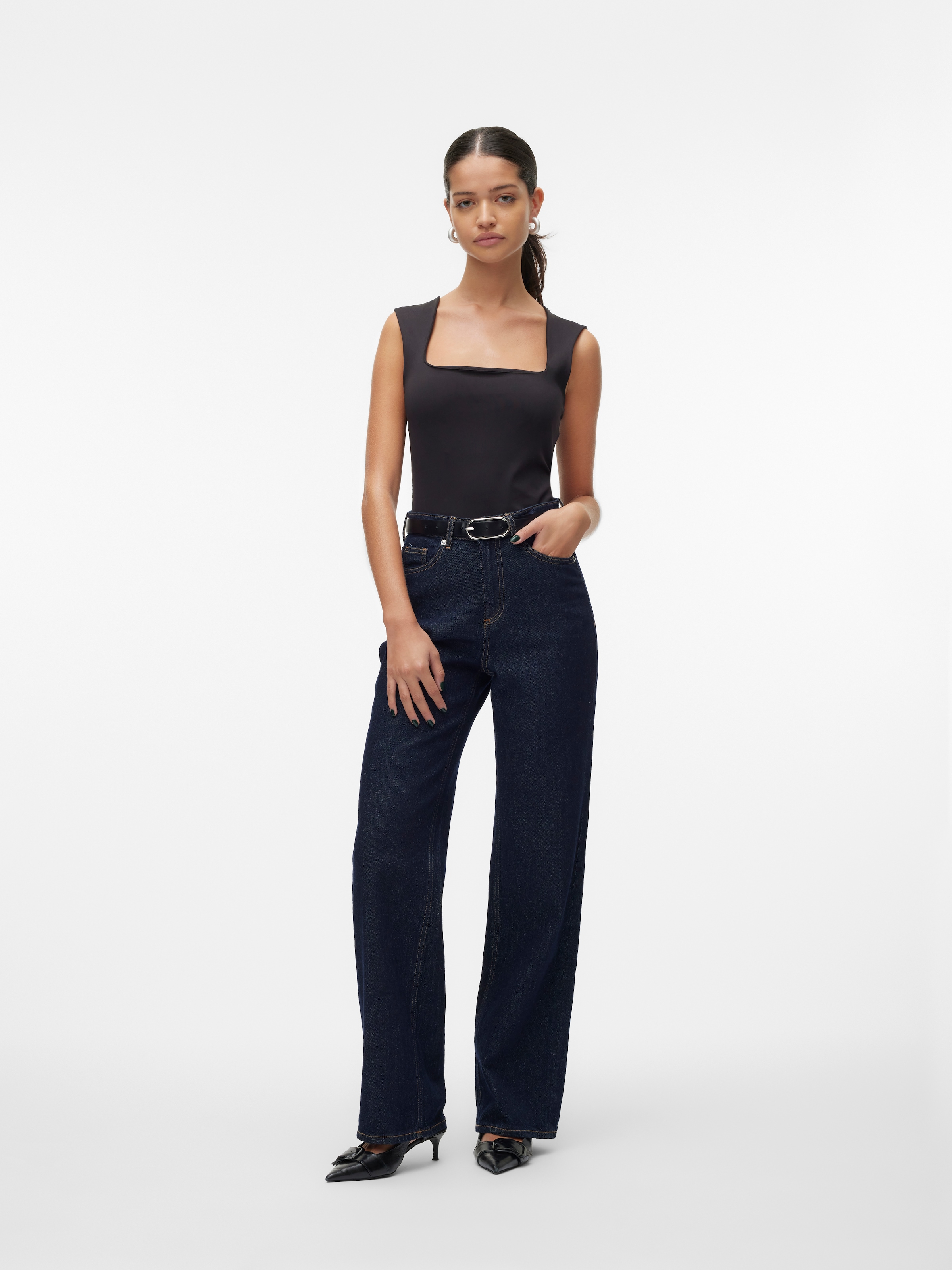 Vero Moda Shirttop »VMMILLION SL SQUARE NECK TOP JRS NOOS«