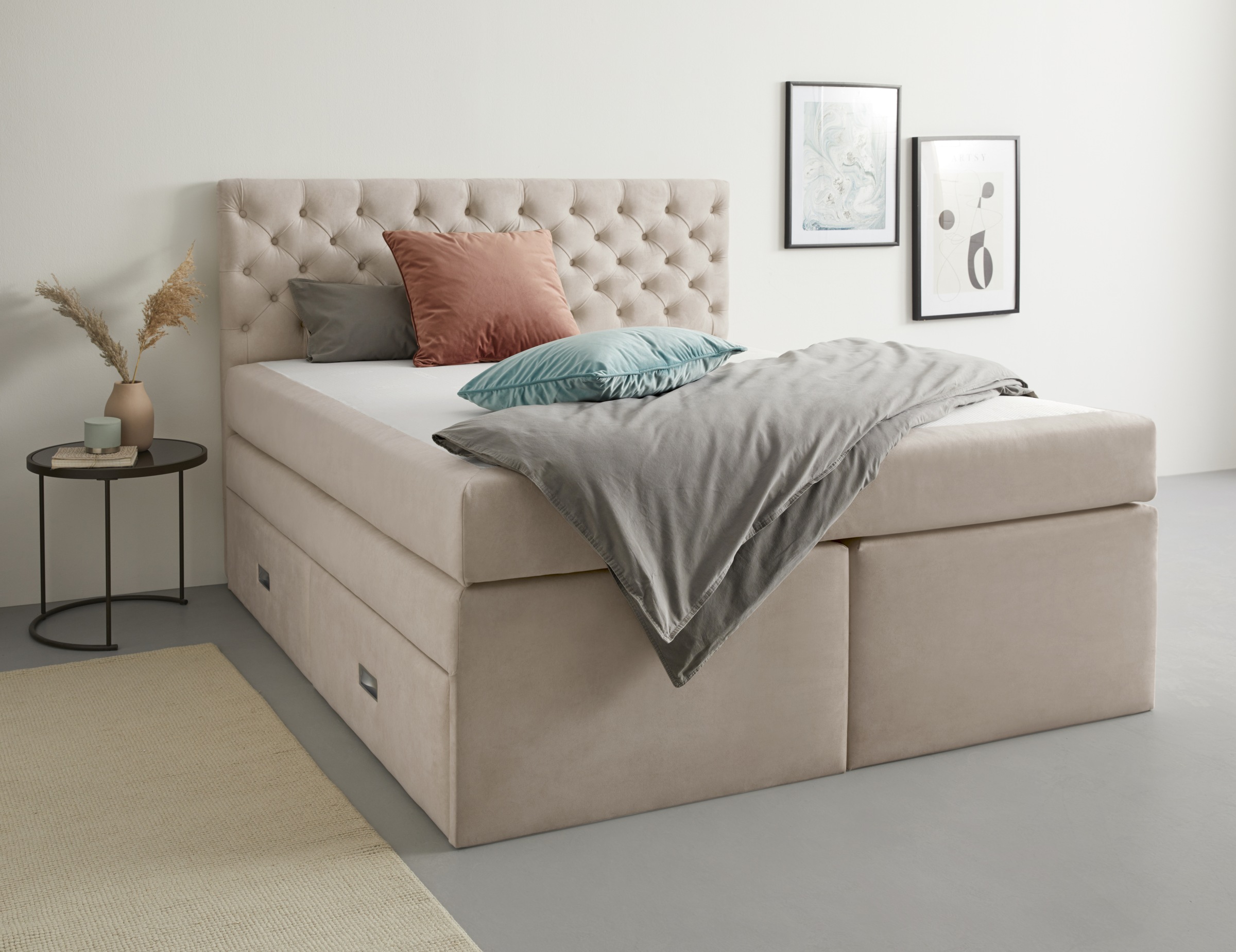 Home affaire Bett "Boxbett Alvi mit Schubladen, Taschen-Federkernmatratze" günstig online kaufen