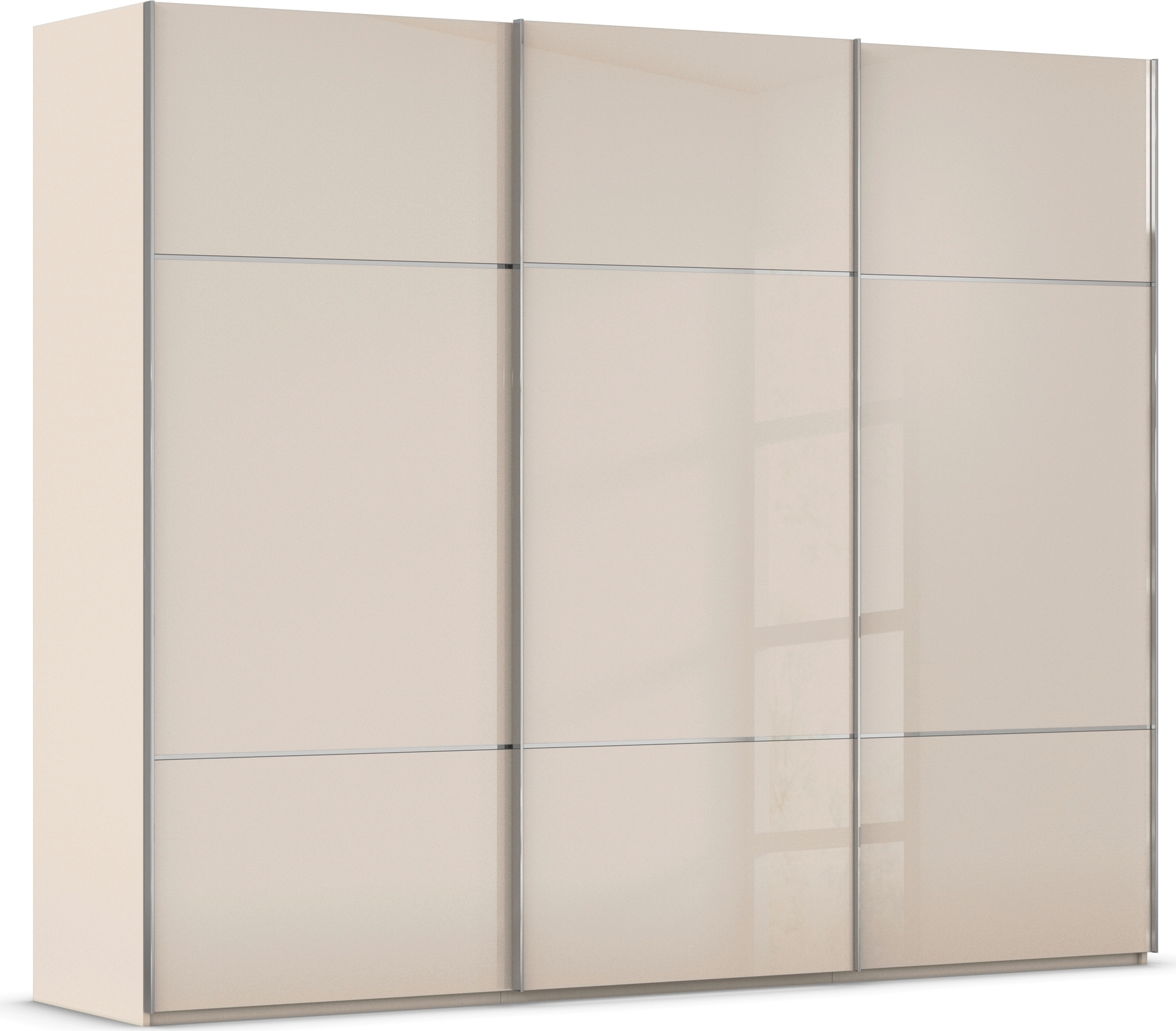 rauch "Kleiderschrank Schrank Garderobe Schlafzimmerschrank SCALE-TRIO" edle dreigeteilte Front mit 2 Zierleisten Glasfront MADE IN GERMANY