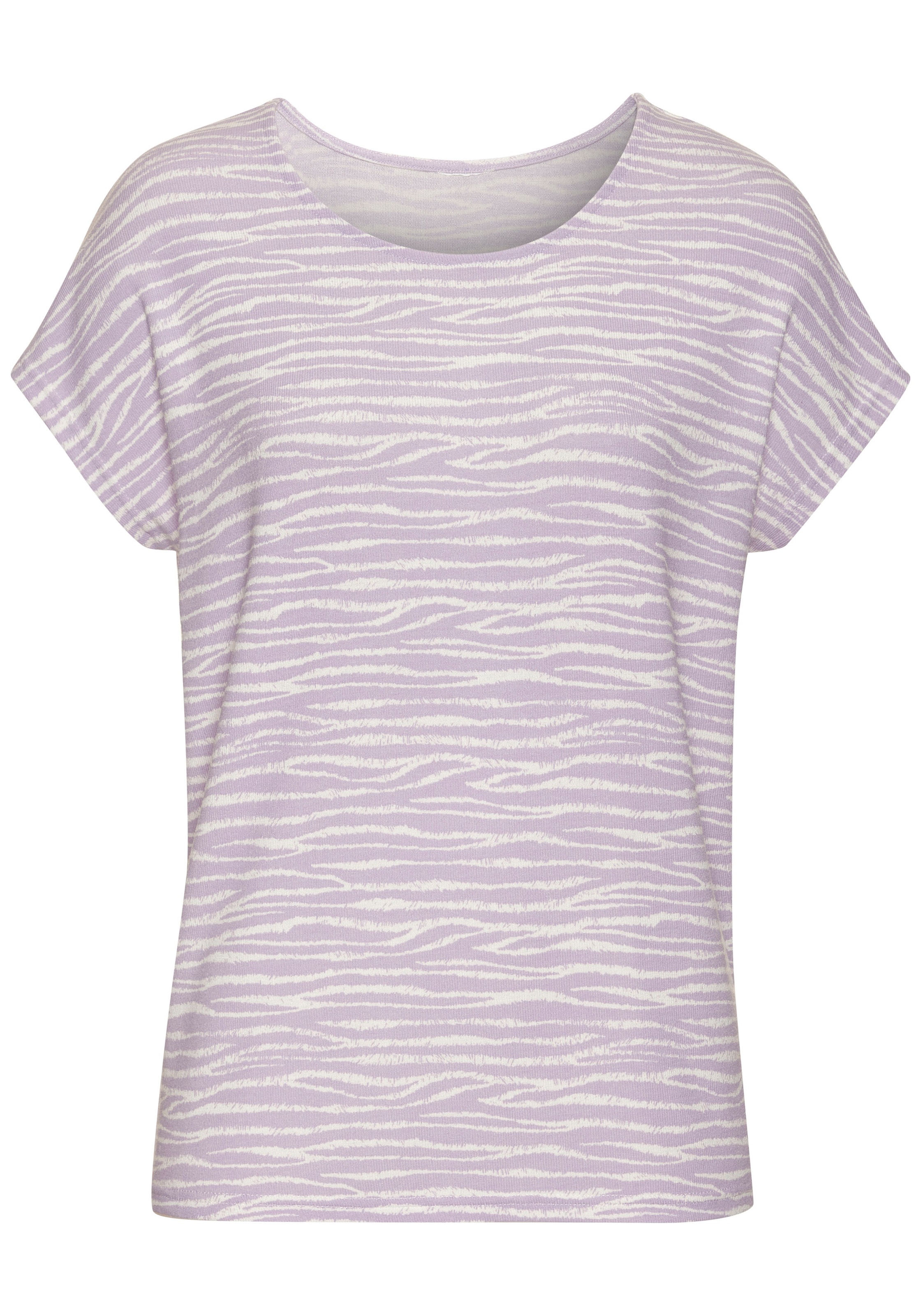 LASCANA Kurzarmshirt "mit modischem Zebra-Muster", aus weichem Viskose-Stri günstig online kaufen