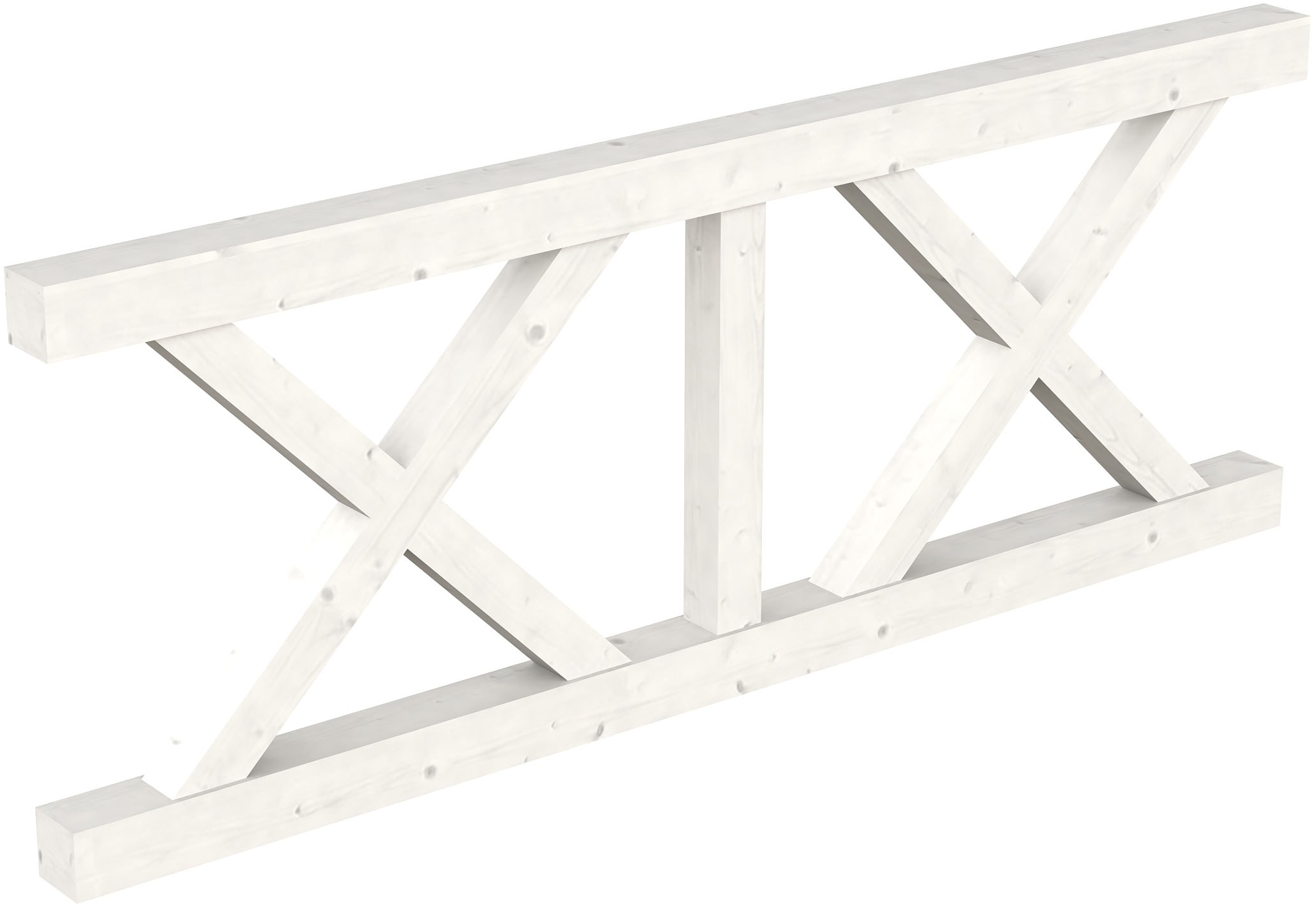 Brüstungsgeländer SKANHOLZ, H:84cm L:220cm, weiß, Geländer, "Andreaskreuz", für die Front