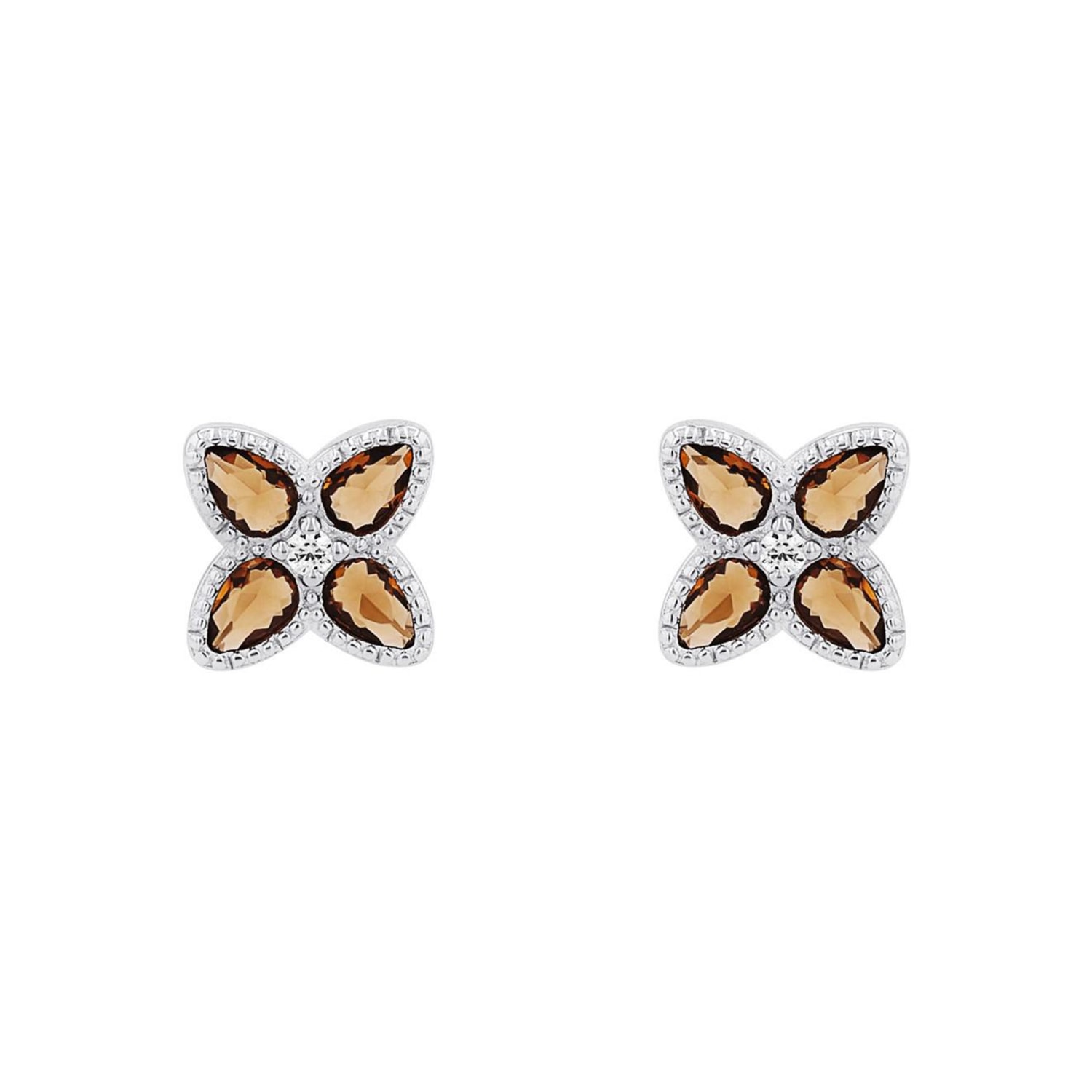 Amor Paar Ohrstecker »Schmuck Geschenk, Kleeblatt« mit Zirkonia (synth.), Glasstein