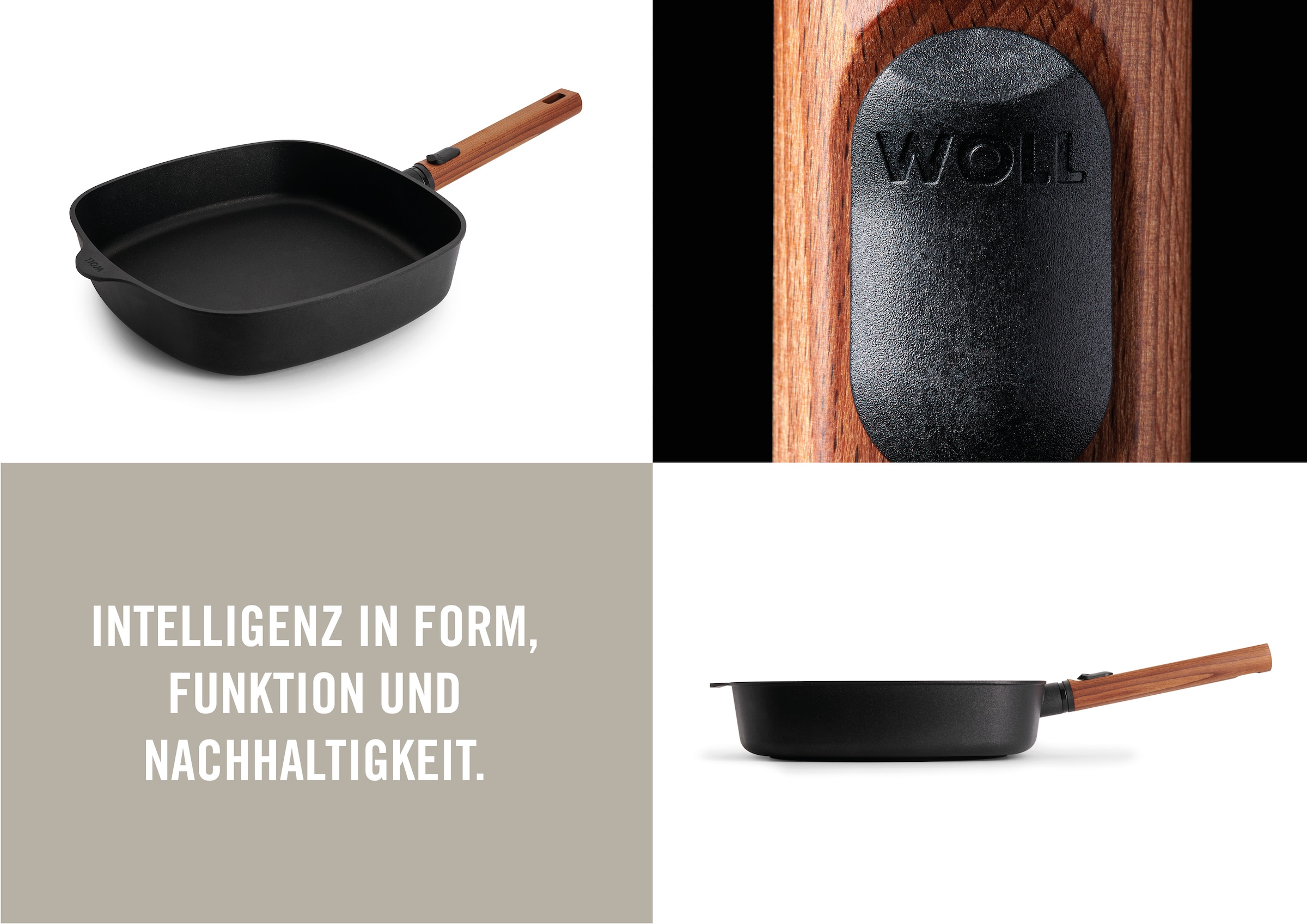 WOLL Bratpfanne »Eco Logic QXR Guss-Pfanne viereckig«, Aluminiumguss, (1 tlg.), PFAS-freie Diamond-QXR - Beschichtung