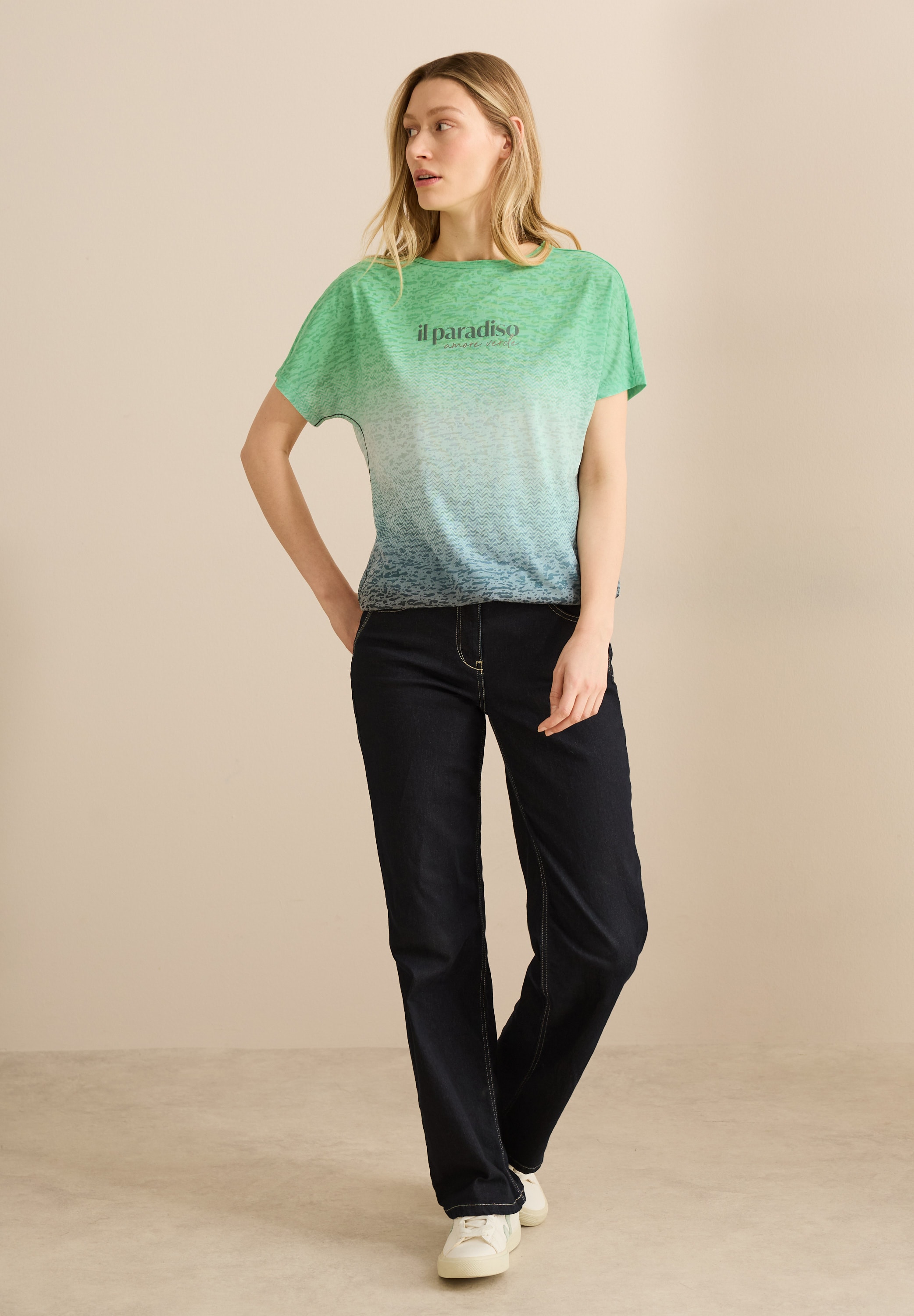 Cecil Print-Shirt, mit U-Boot-Ausschnitt