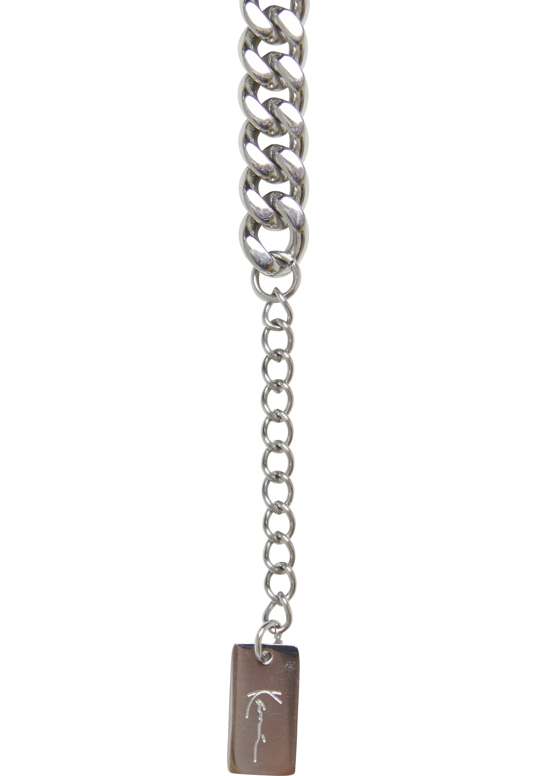 Halsreif KARL KANI "Karl Kani KK Retro Kani Plate Cubanlink Necklace", silber, Halsketten, Damen, onesize 3
