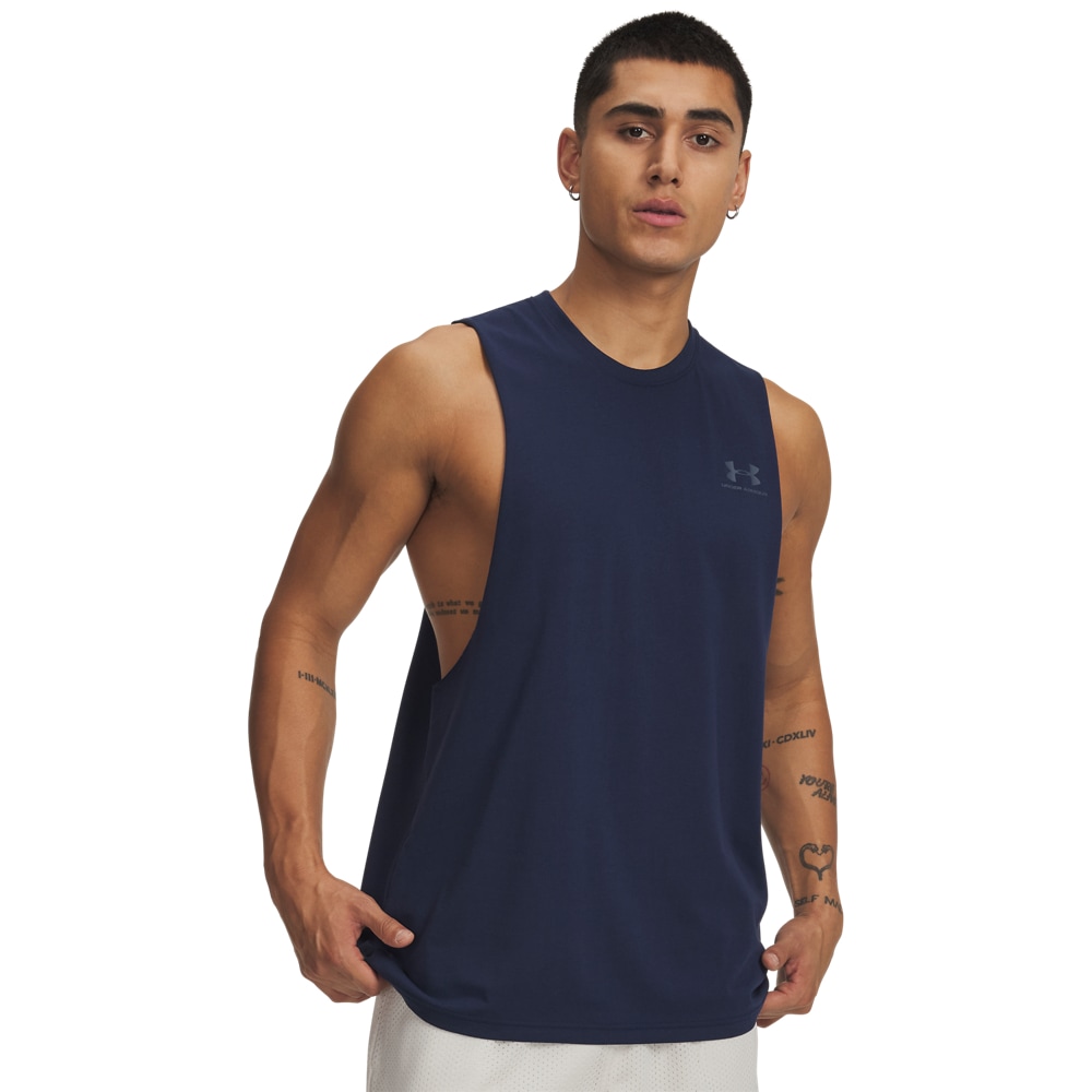 Under Armour Funktionstop "UA LEFT CHEST CUT OFF TANK" leichtes Design, weiches Material, schnell trocknender Stoff