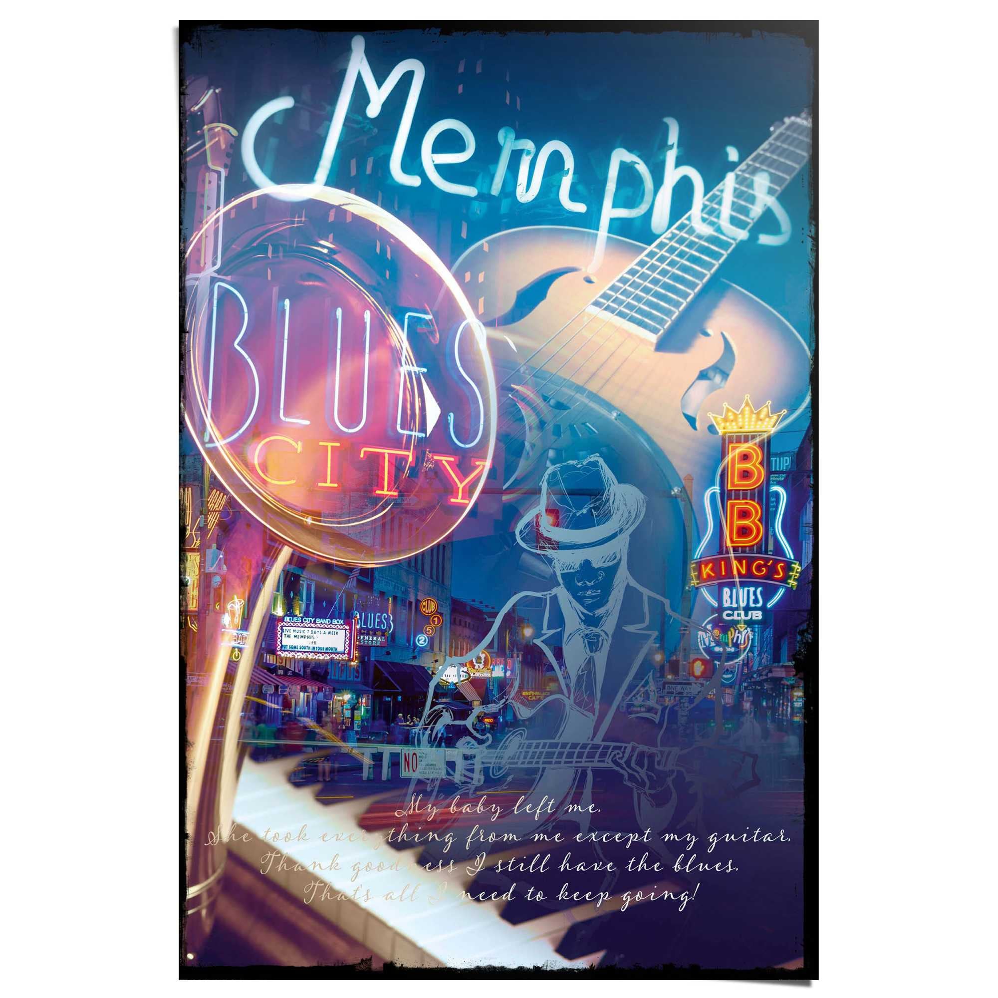 Reinders Poster "Memphis Blues City" günstig online kaufen