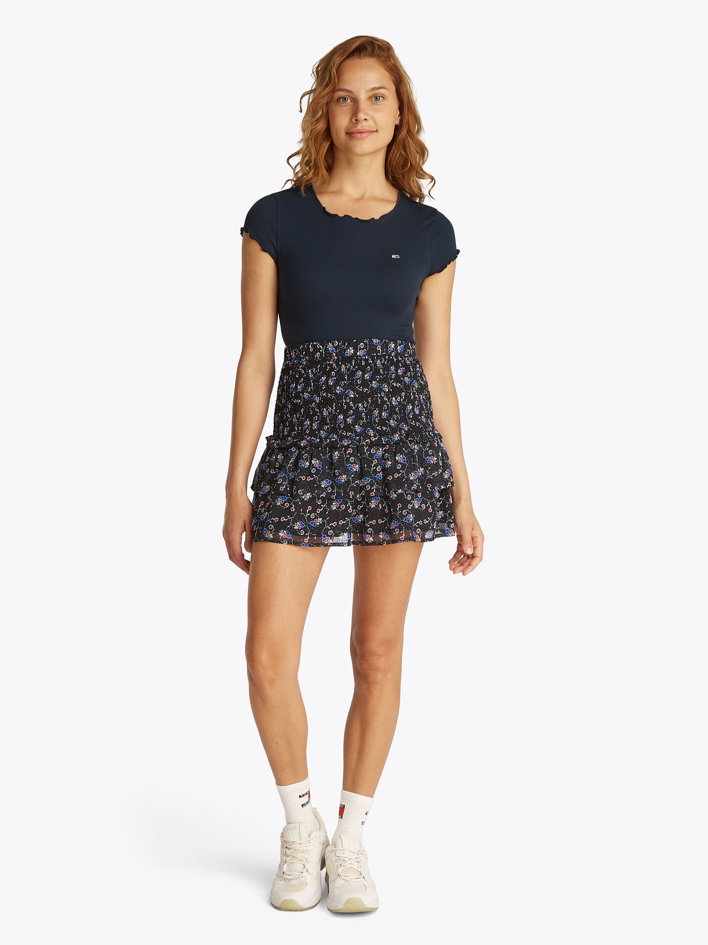Tommy Jeans Rüschenrock »TJW RUCHED AOP SKIRT«, mit Rüschen, allover Print