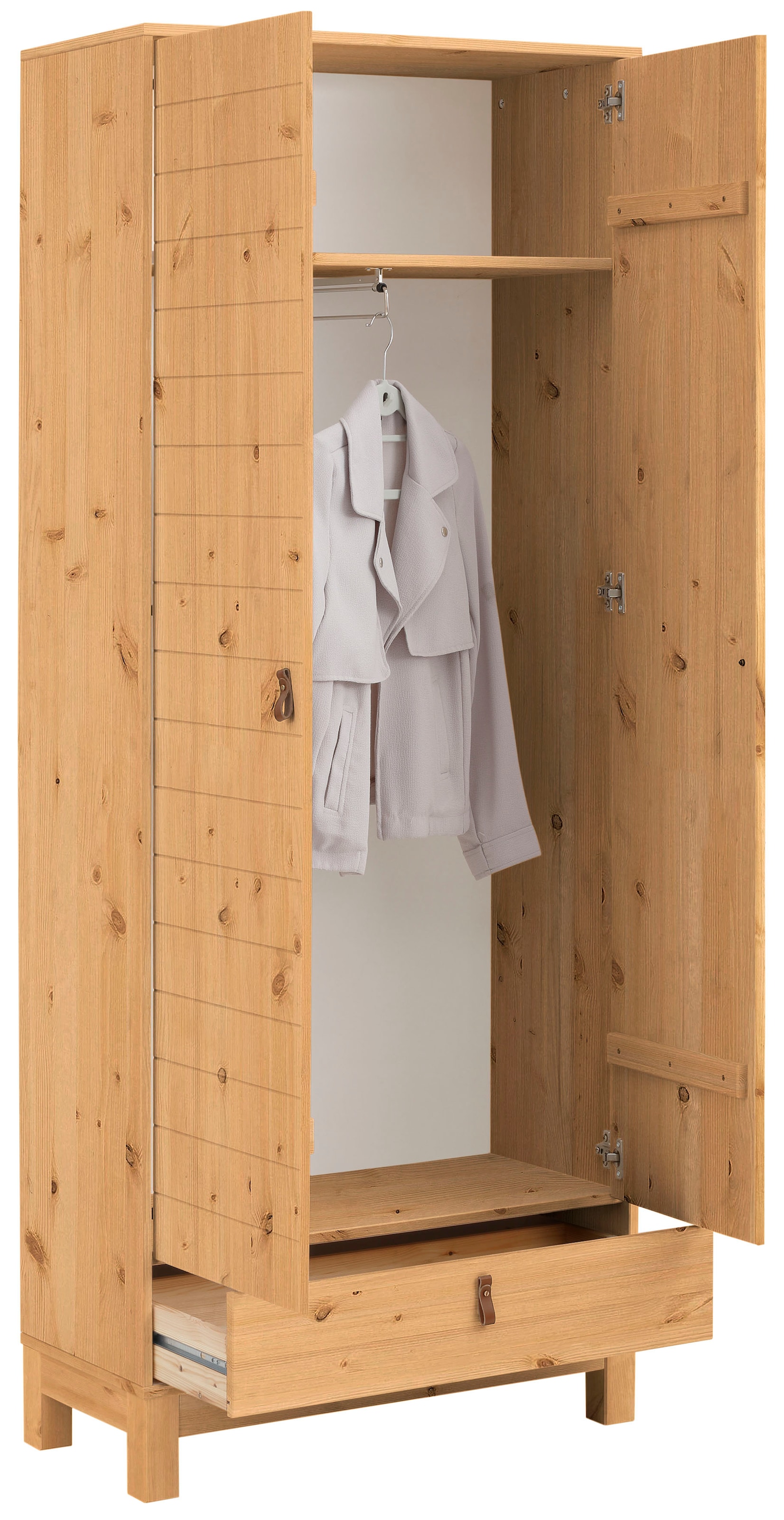 Home affaire Garderobenschrank »Ella«, aus massivem Kiefernholz, in  verschiedenen Farbvarianten, Breite 75 cm kaufen | BAUR | Garderobenschränke
