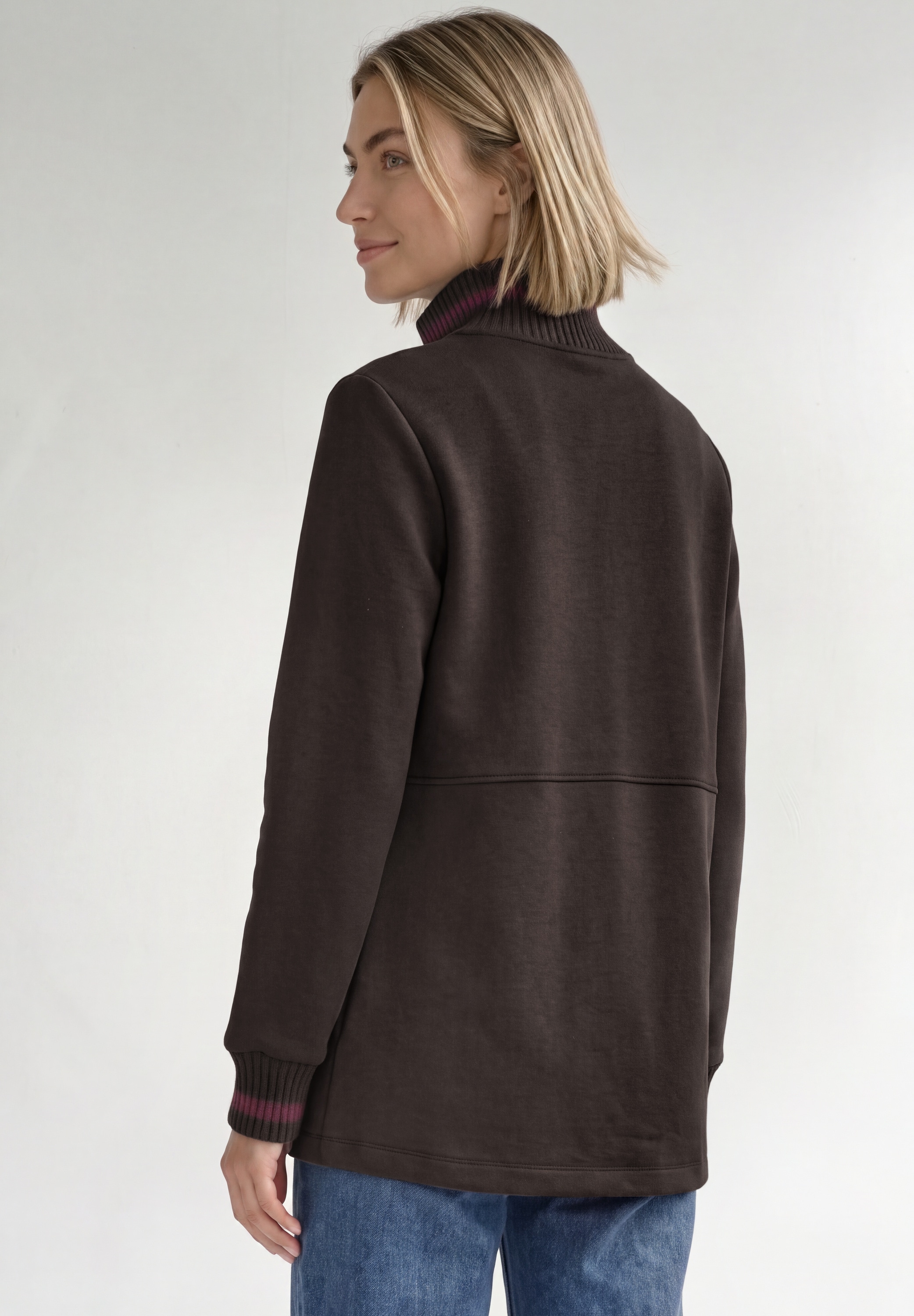 STREET ONE Sweatjacke mit Strick-Detail