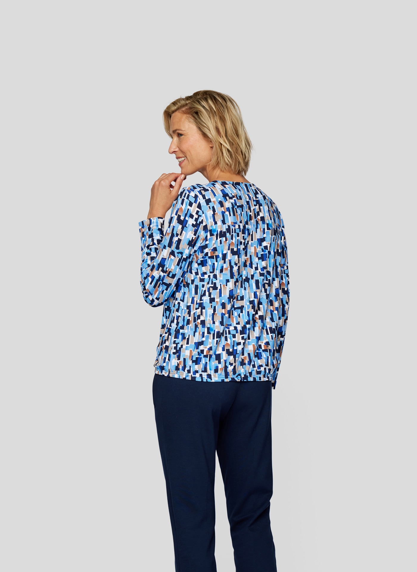 Rabe Langarmshirt, mit grafischem Muster