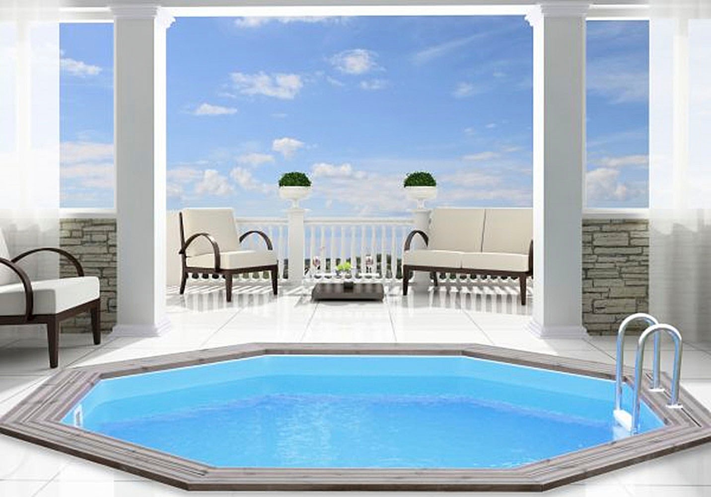 Interline Pool »Java Deluxe«, (Set, 9 tlg.), 440x440x136 cm