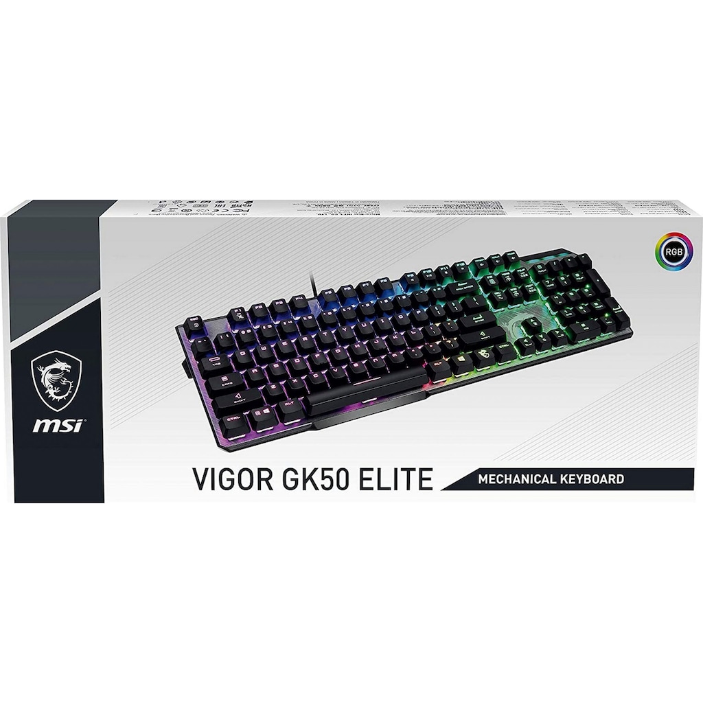 MSI Gaming-Tastatur »Vigor GK50 Elite Box White«, (Gaming-Modus-USB-Anschluss-Ziffernblock)