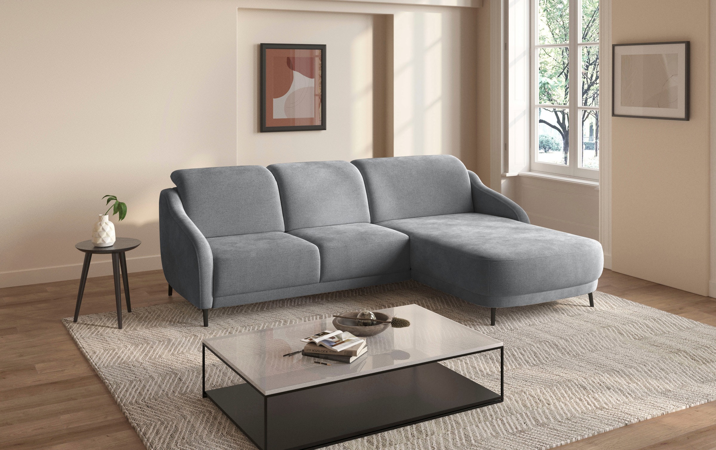 sit&more Ecksofa "Blues L-Form" wahlweise mit Klapptisch und USB günstig online kaufen