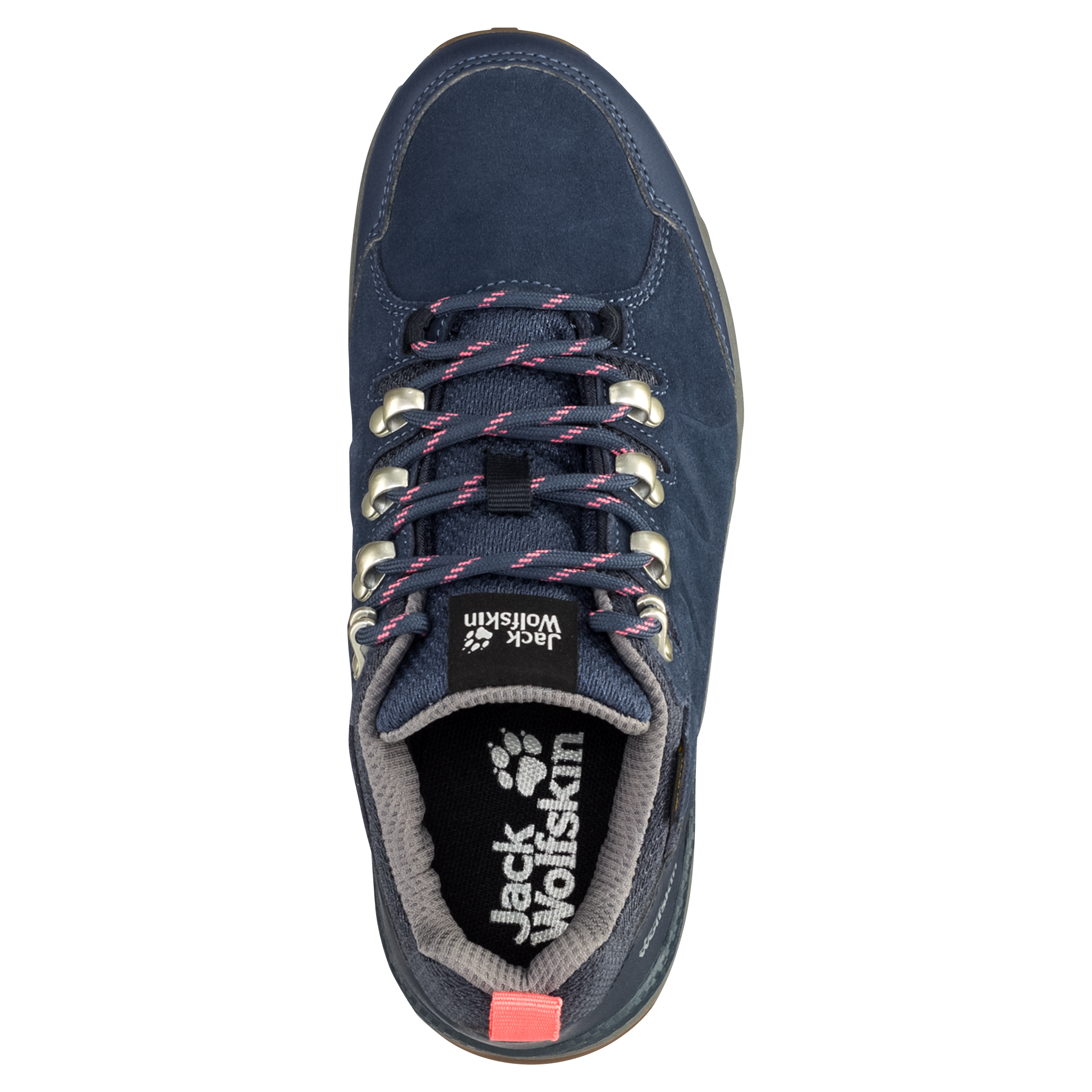Wanderschuh JACK WOLFSKIN "REFUGIO TEXAPORE LOW W", Damen, Gr. 38, blau (dunkelblau, grau), Leder, Textil, Schuhe Wanderschuh, wasserdicht, Trekkingschuh 3