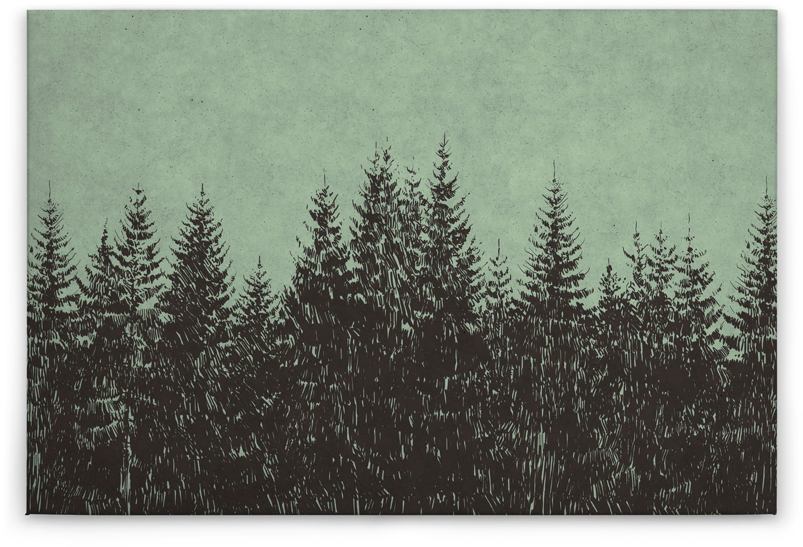 A.S. Création Leinwandbild »black forest«, Wald, (1 St.), Wald Bild Keilrahmen