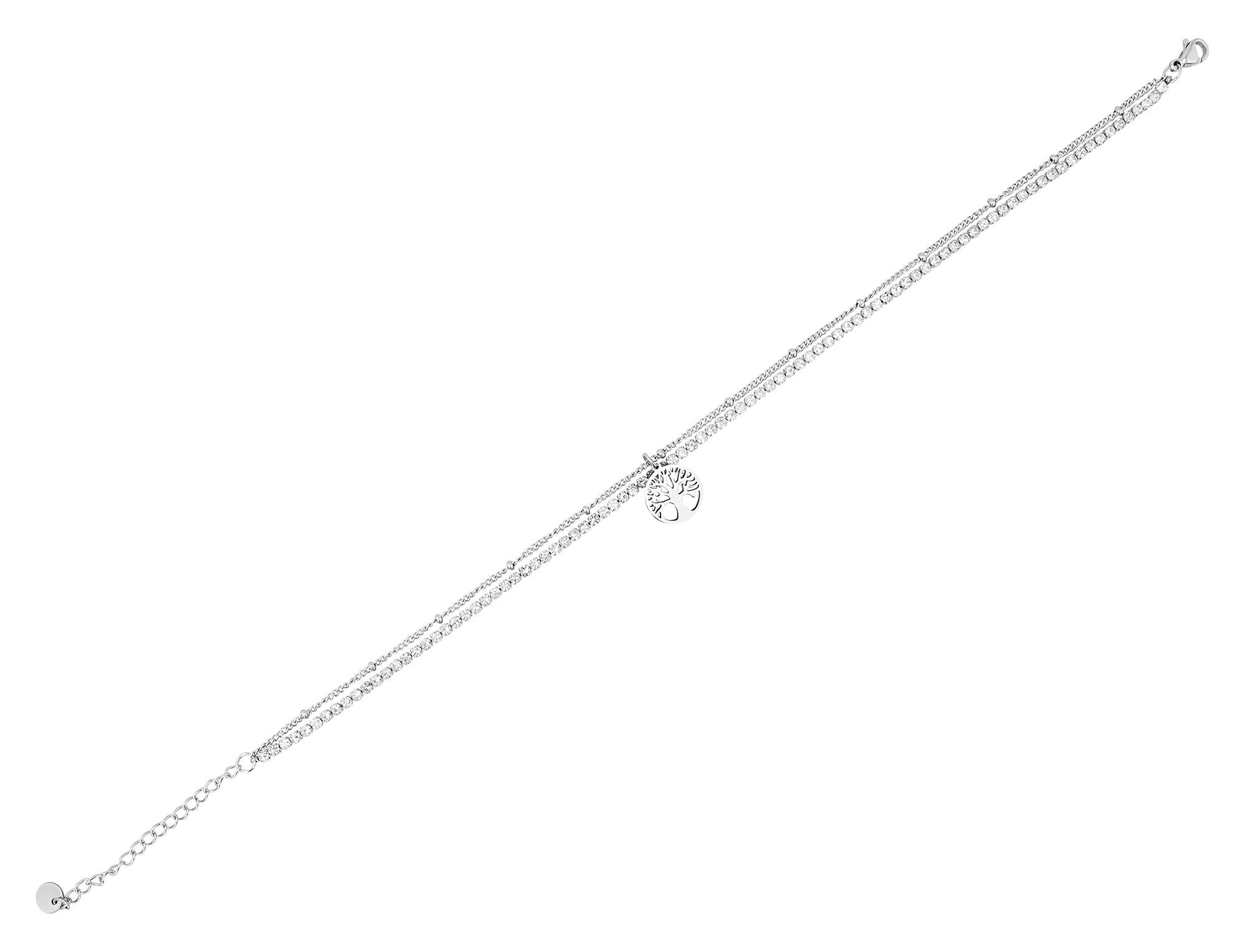 Adelia´s Armband »Armband – Lebensbaum aus Edelstahl mit Strass Steinchen 24+5 cm« Ein kleines Geschenk mit großer Wirkung