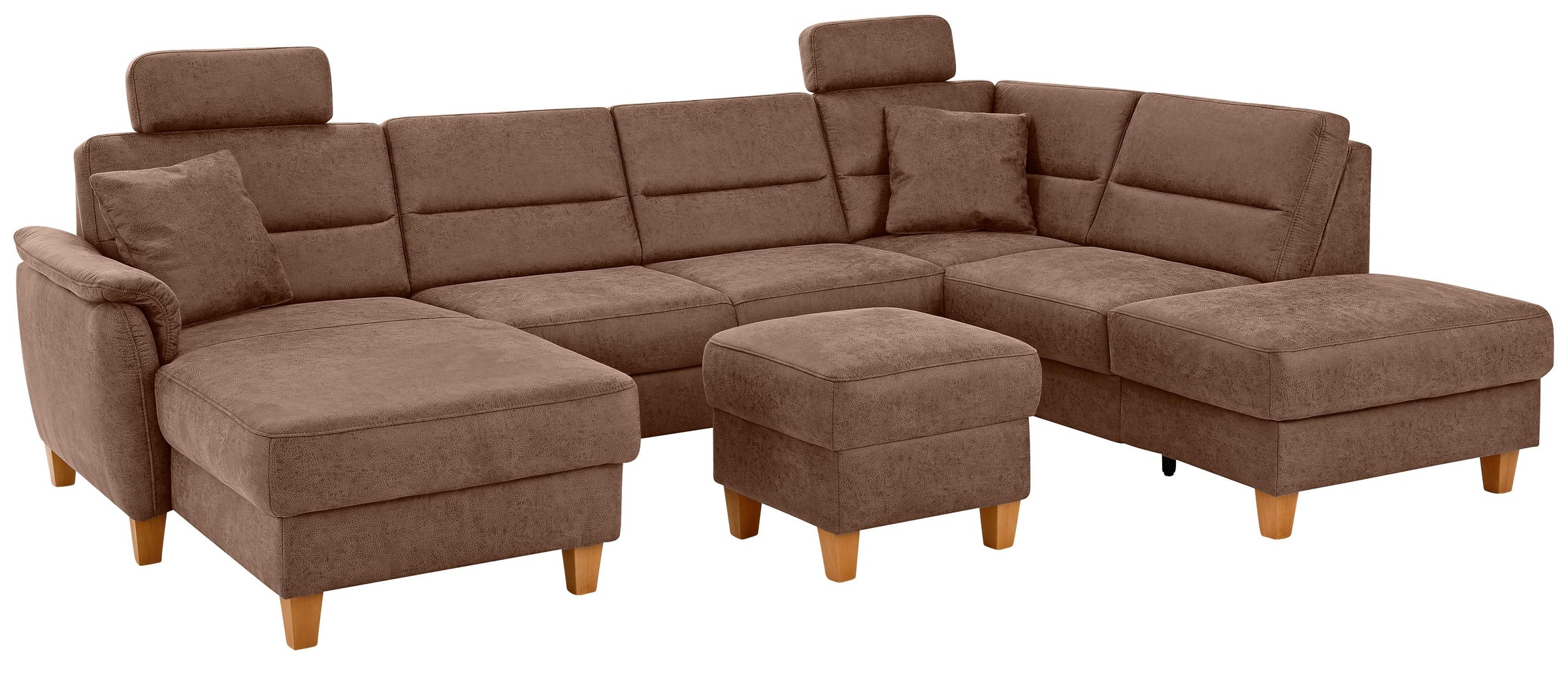 Home affaire Wohnlandschaft "Palmera U-Form, B: 308 cm" optional Bettfunkti günstig online kaufen