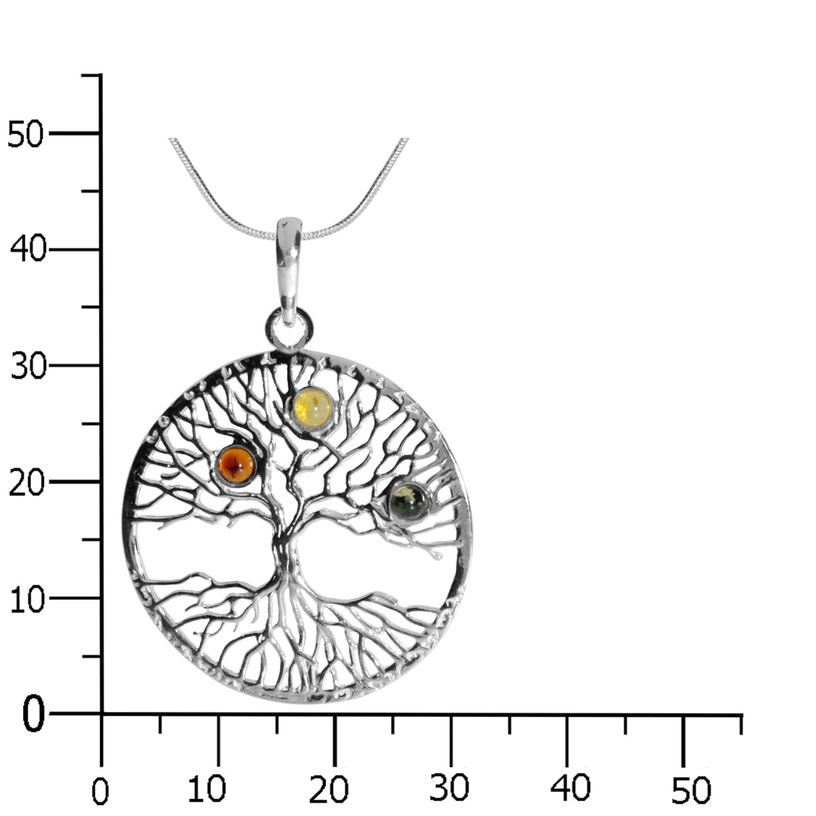 OSTSEE-SCHMUCK Kette mit Anhänger »- Lebensbaum - Silber 925/000 - Bernstein«