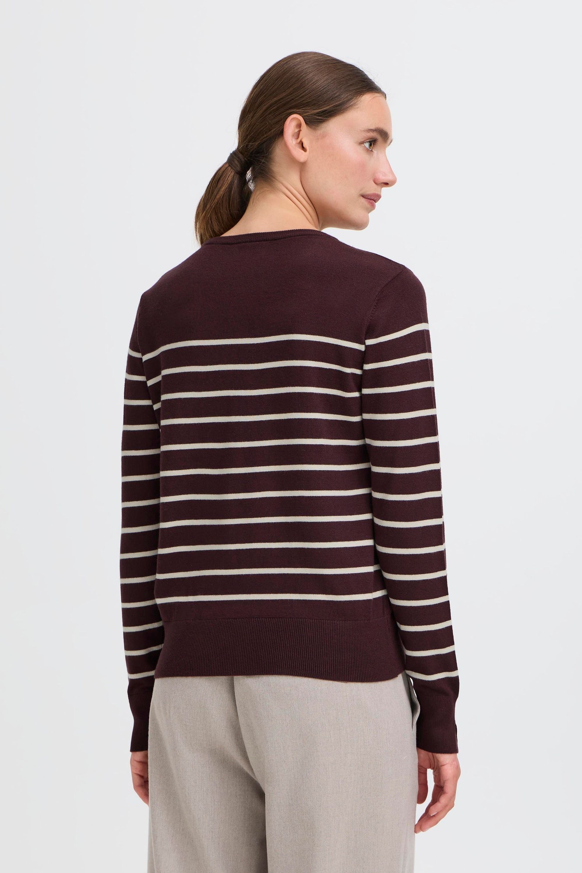 Strickfleece-Pullover OXMO "Strickpullover OXFKEANA", Damen, Gr. XL, braun (fudge mix), Obermaterial: 50% Viskose CV. 28% Polyester PES. 22% Nylon NY., Pullover 3