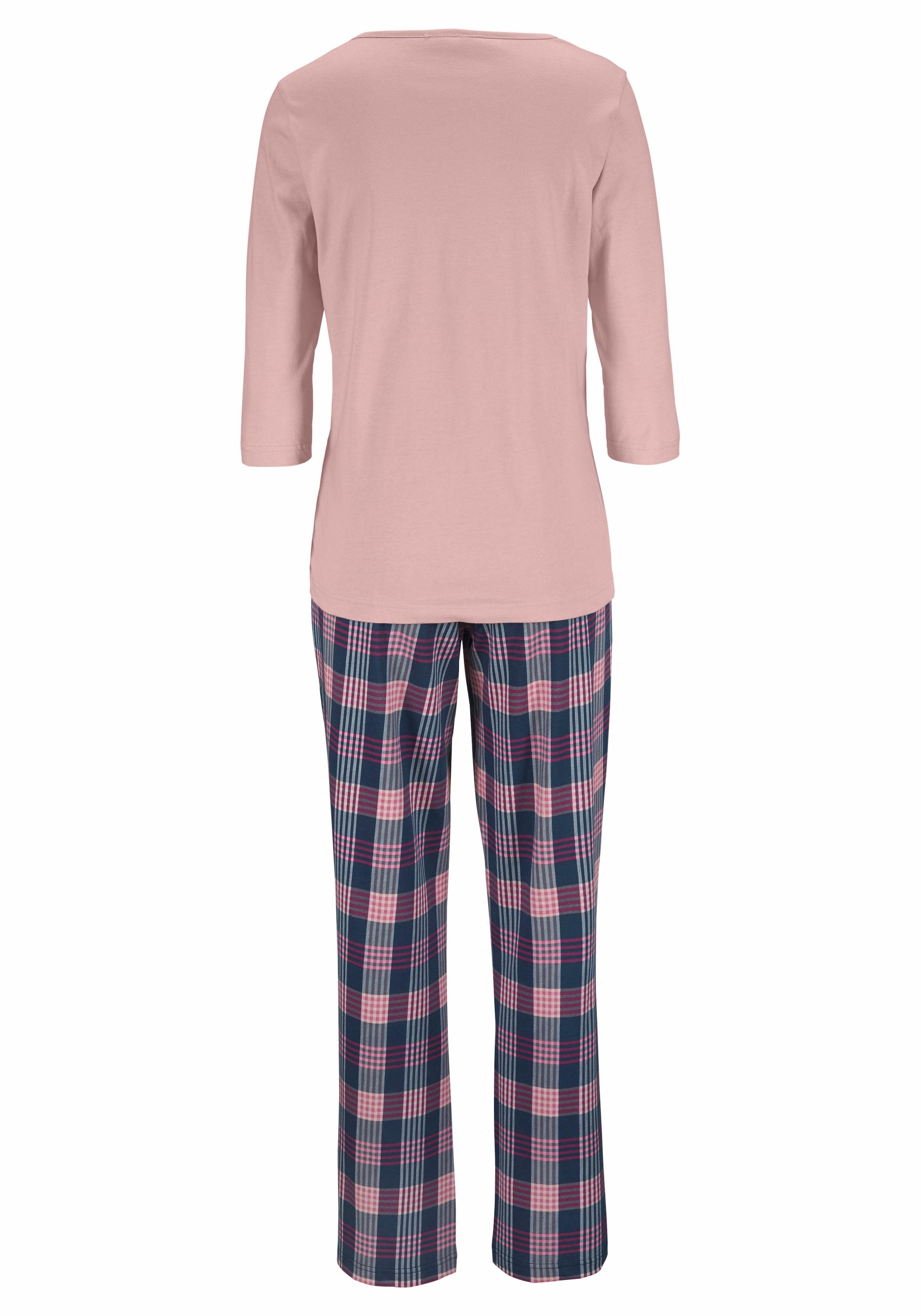 Vivance Dreams Pyjama, (4 tlg., 2 Stück), mit karierter Hose