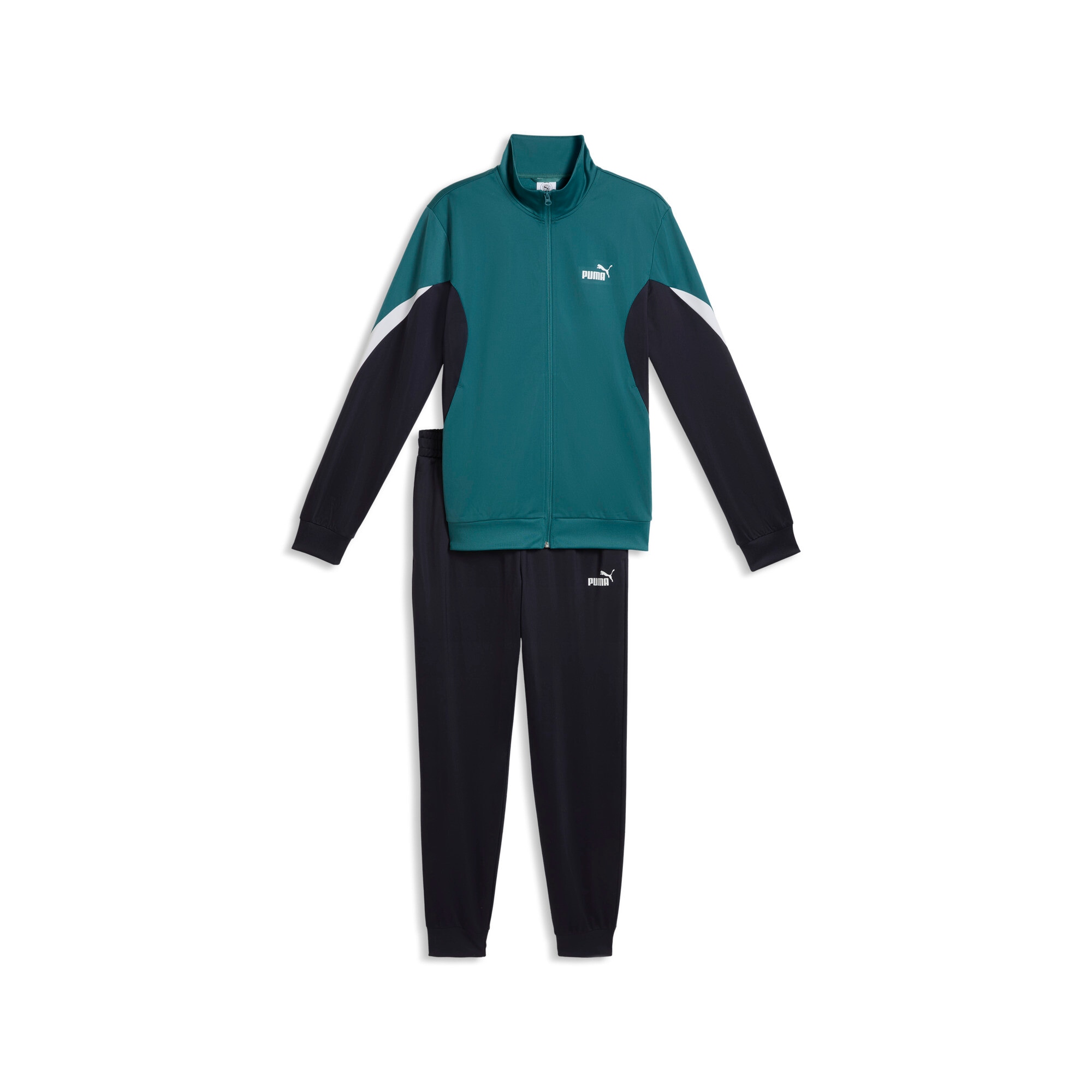 PUMA Trainingsanzug "ESS BLOCK POLY SUIT" 2 tlg. ohne Kapuze, Regular Fit, günstig online kaufen