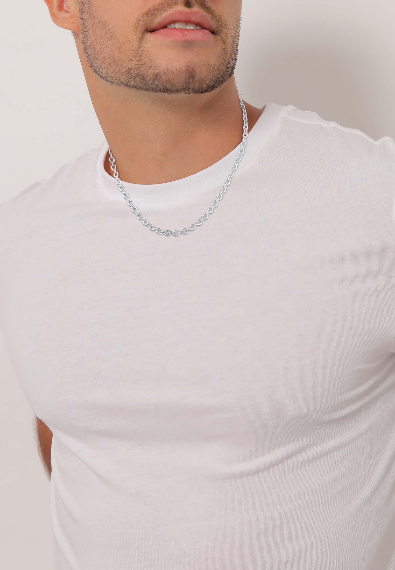 Kuzzoi Silberkette »Halskette Herren Rundanker Modern Elegant Unisex 925 Silber«