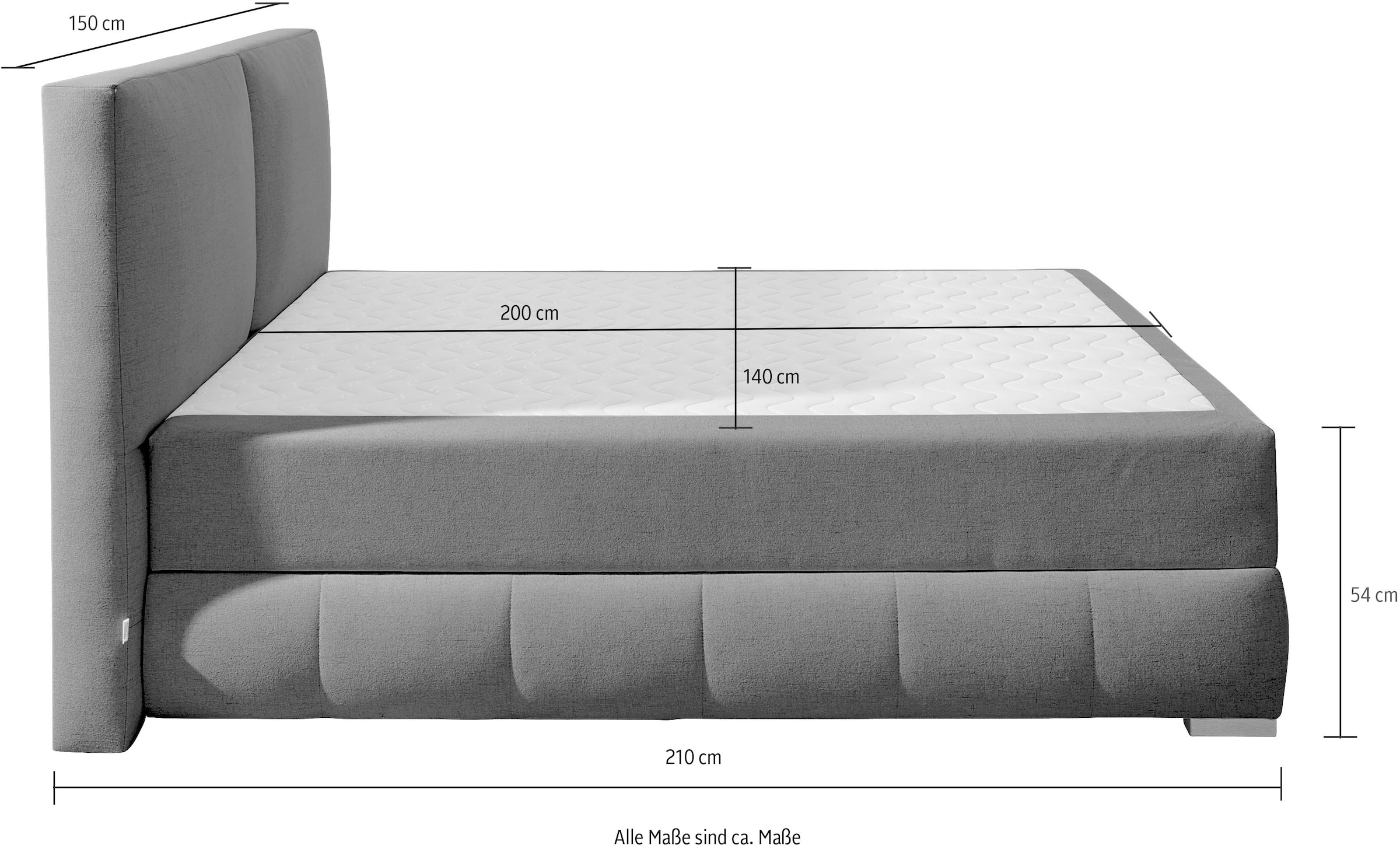 Guido Maria Kretschmer Home&Living Boxbett Wehma, in H2 & H3 wählbar, inklusive Topper