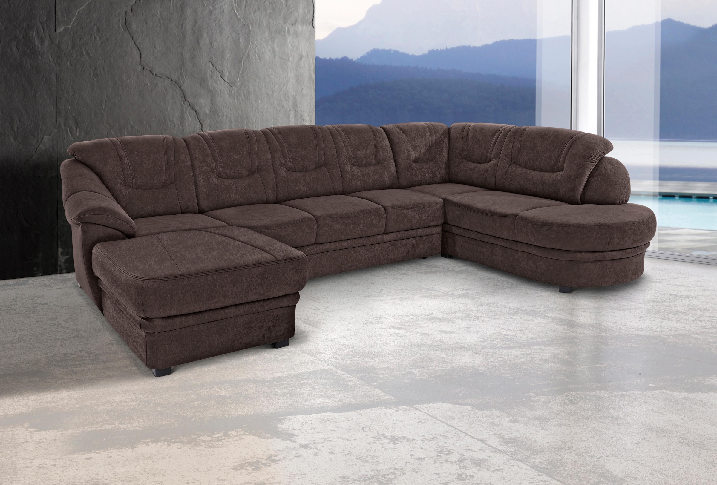 sit&more Wohnlandschaft "Savoni U-Form" wahlweise mit Schlaffunktion