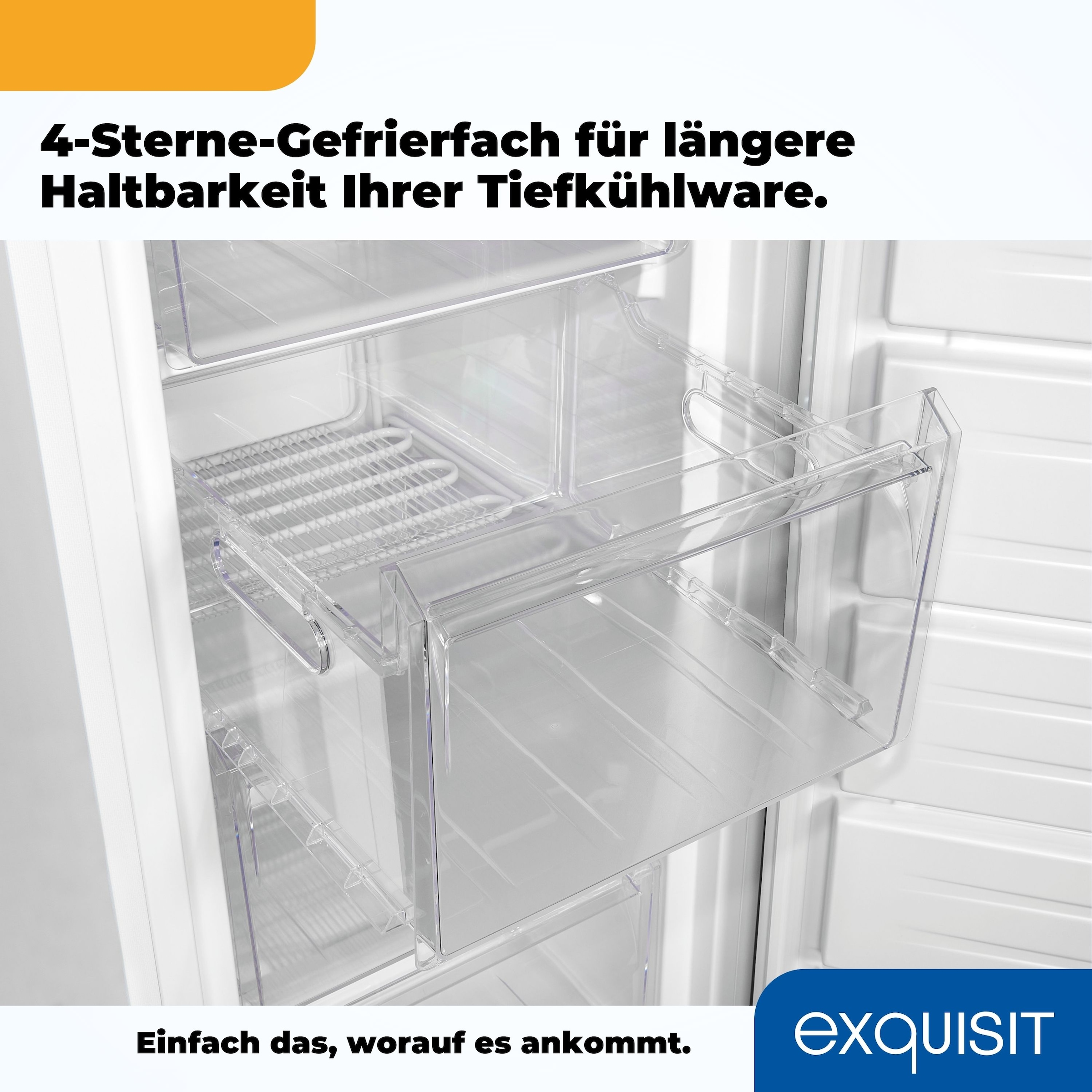 exquisit Gefrierschrank »GS230-HE-040D«, 142 cm hoch, 55 cm breit, wechselbarer Türanschlag